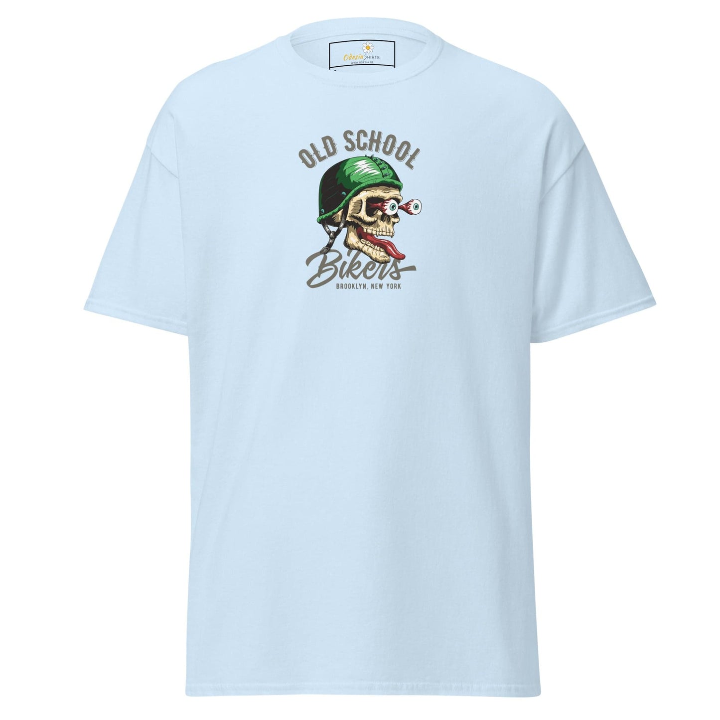 Unisex classic tee - SKULL OLD SCHOOL BIKERS - REGULAR - Light Blue / S