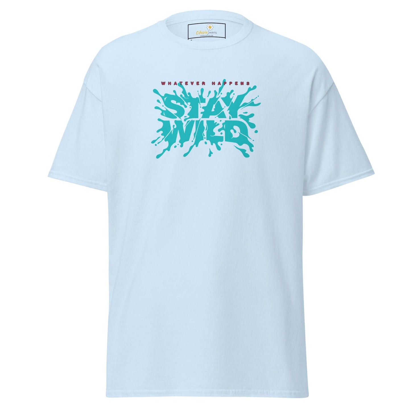 Unisex classic t-shirt - TEXT STAY WILD - REGULAR - Light Blue / S