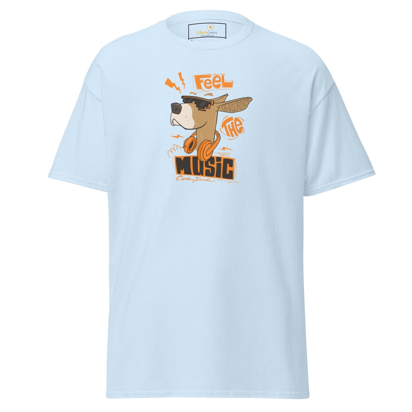 Unisex classic t-shirt - MUSIC FEEL THE MUSIC - REGULAR - Light Blue / S