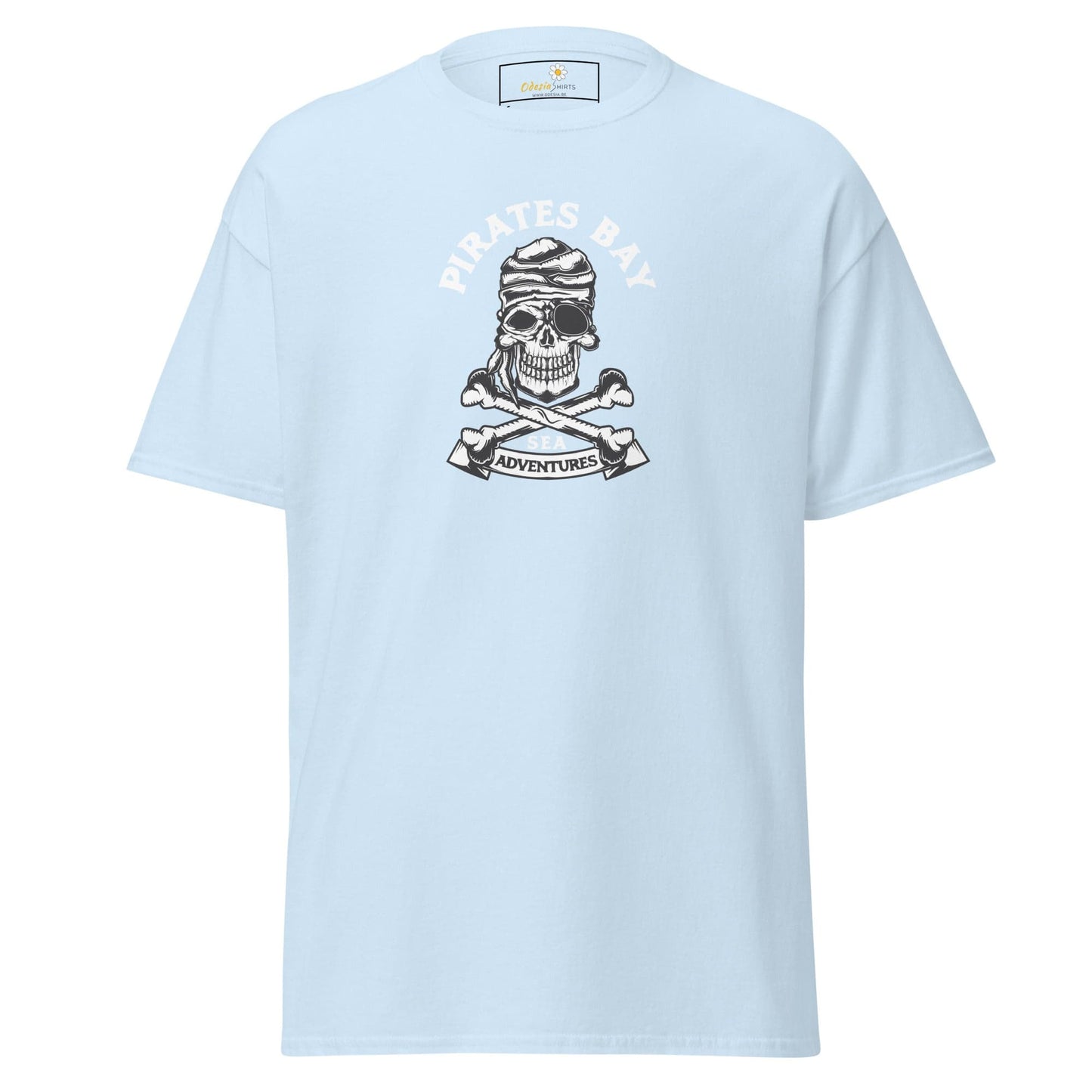 Unisex classic t-shirt - SKULL PIRATES BAY - REGULAR - Light Blue / S