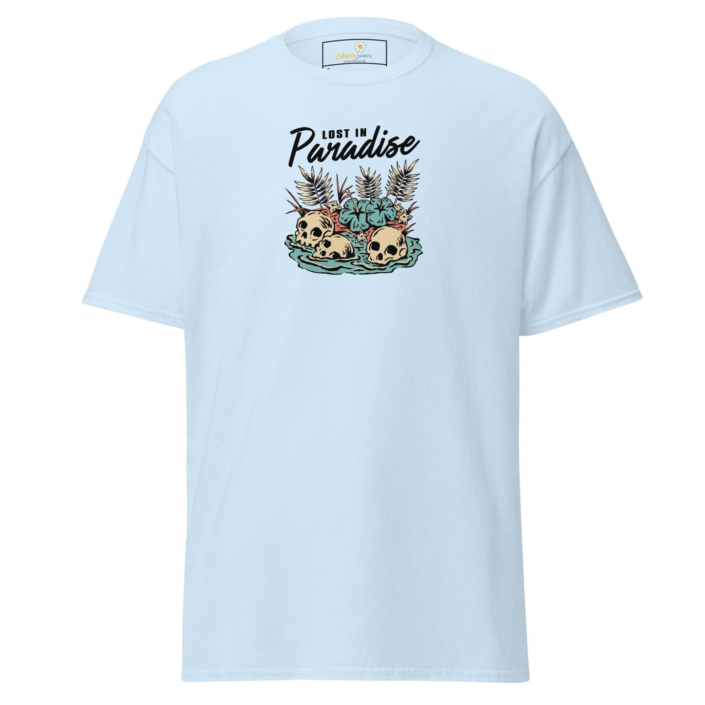 Unisex classic tee - SKULL LOST IN PARADISE - REGULAR - Light Blue / S