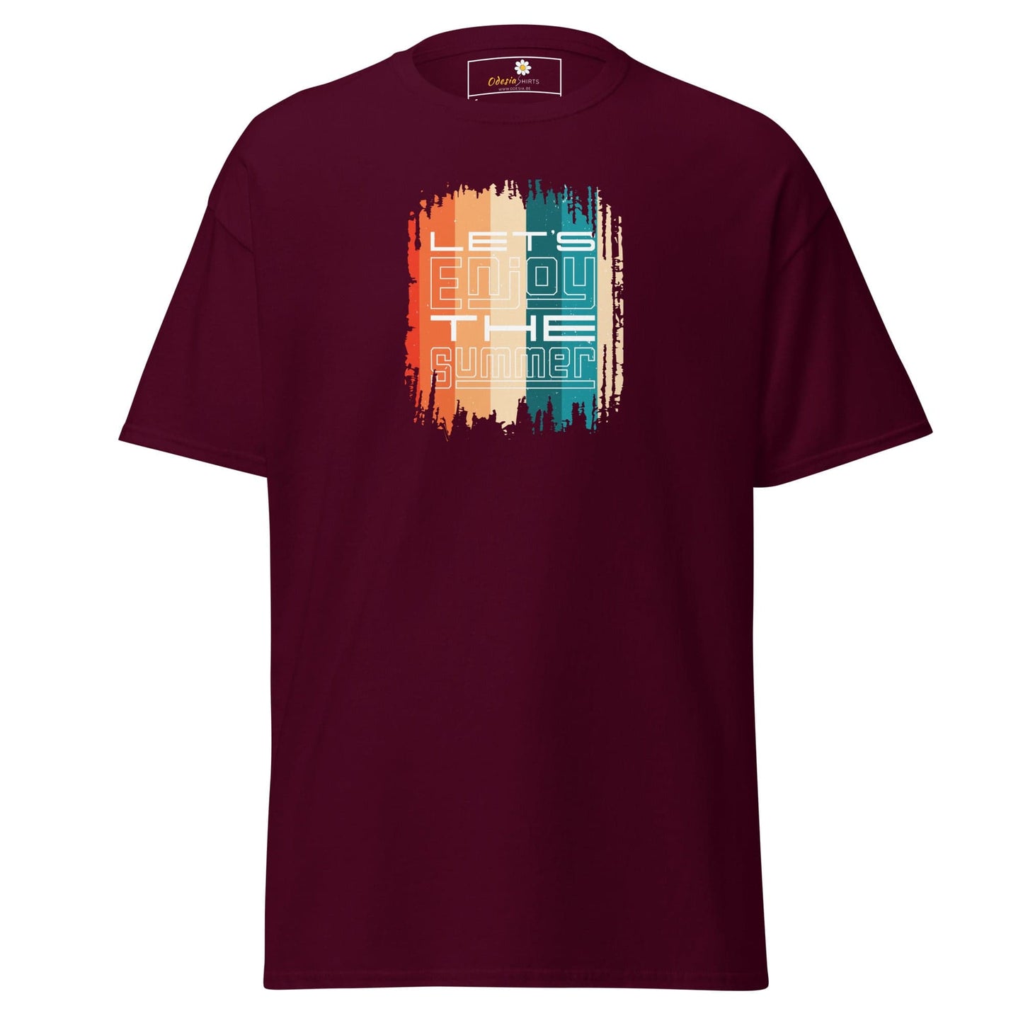 Unisex classic t-shirt - SUMMER LETS ENJOY - REGULAR - Maroon / S