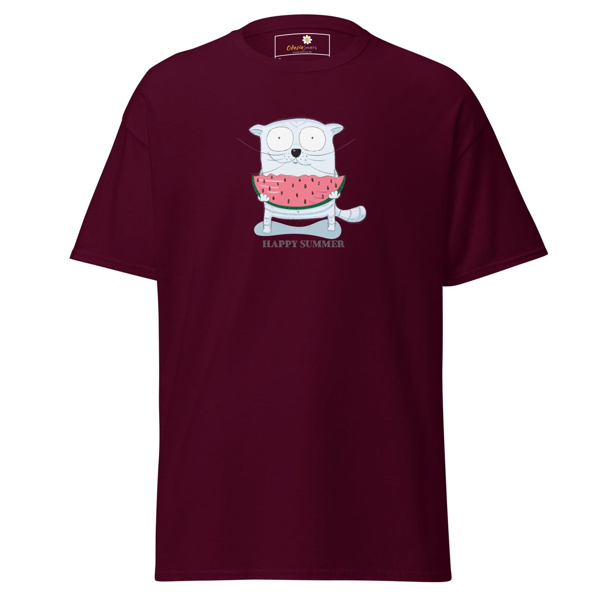 Unisex classic t-shirt - FUN ANIMALS HAPPY SUMMER - REGULAR - Maroon / S