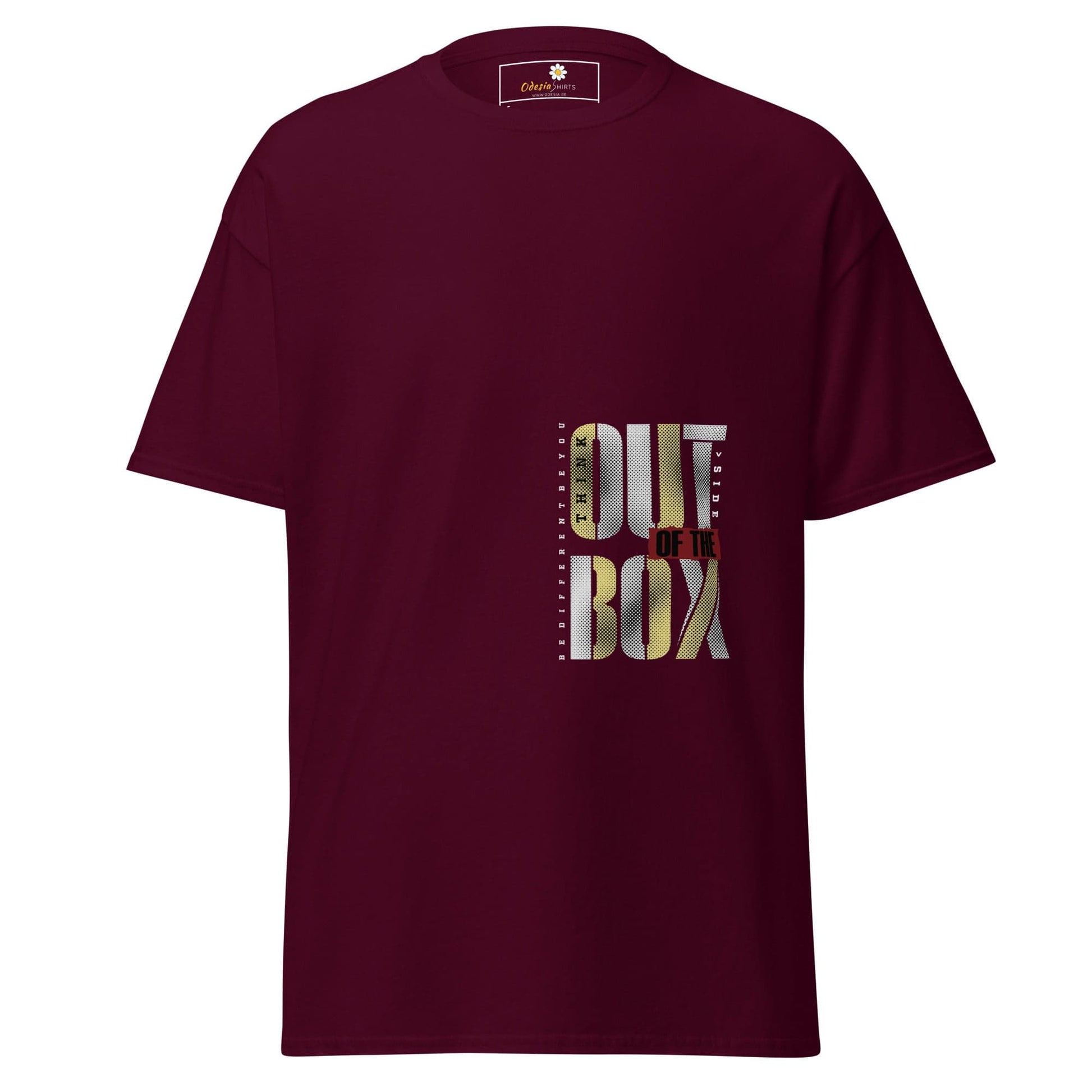 Unisex classic t-shirt - TEXT OUT OTHE BOX - REGULAR - Maroon / S