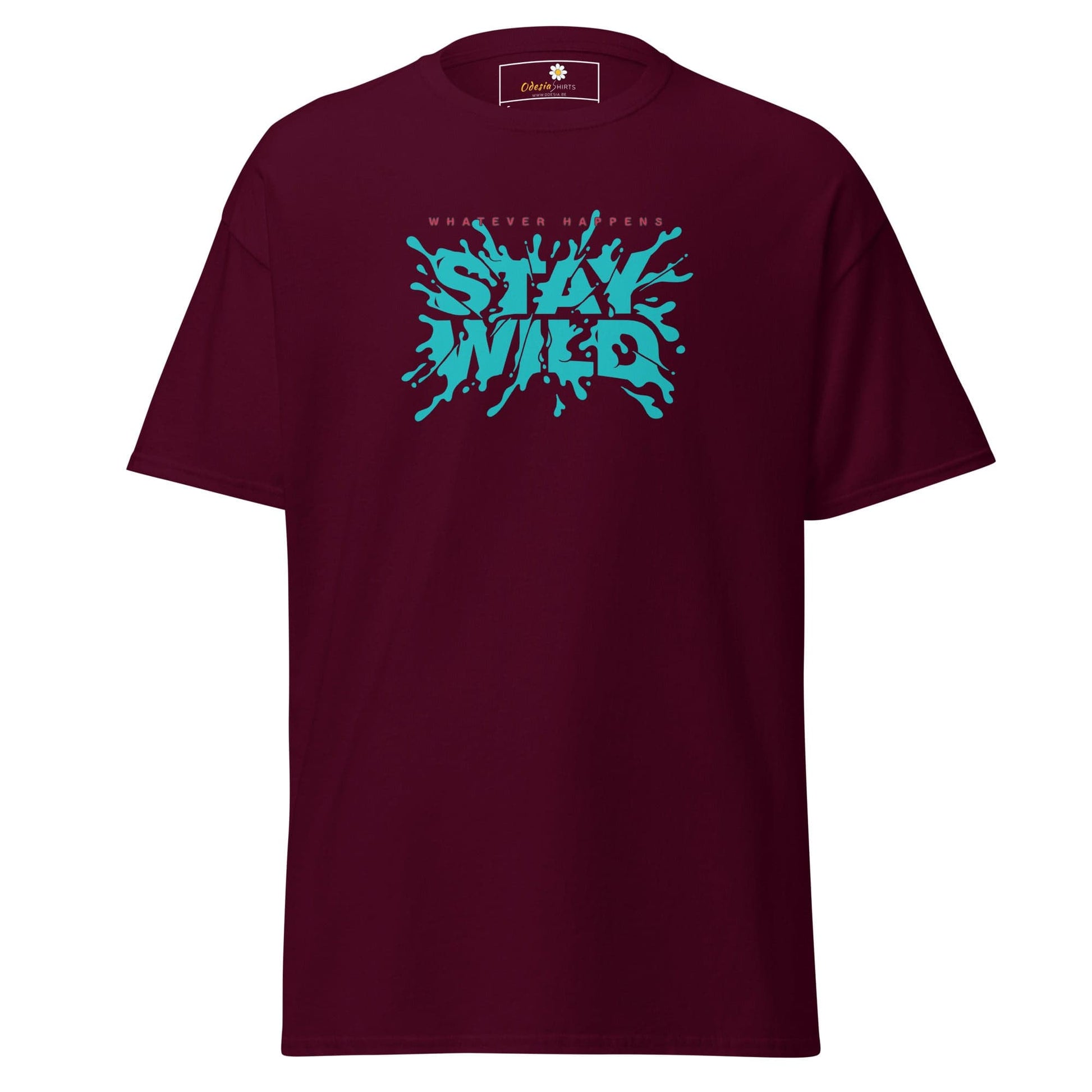 Unisex classic t-shirt - TEXT STAY WILD - REGULAR - Maroon / S