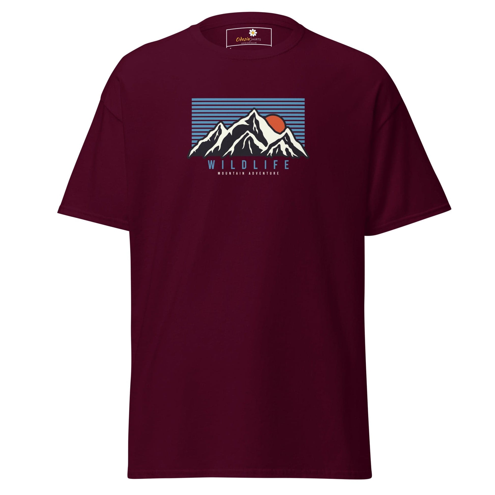 Unisex classic tee - NATURE MOUNTAIN WILDLIFE - REGULAR - Maroon / S