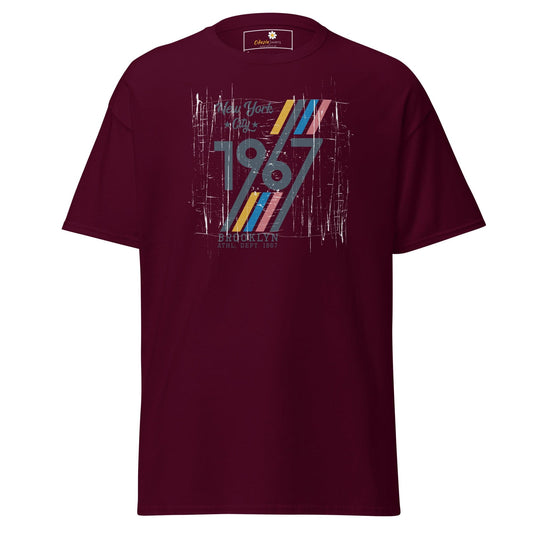 Unisex classic t-shirt - URBAN 1967 NY CITY - REGULAR - Maroon / S