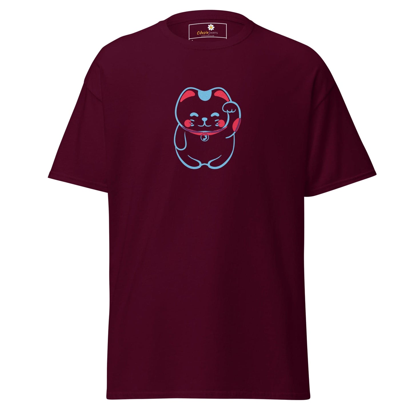 Unisex classic tee - ANIMALS SPIRITUAL LUCKY CAT 1 - REGULAR - Maroon / S