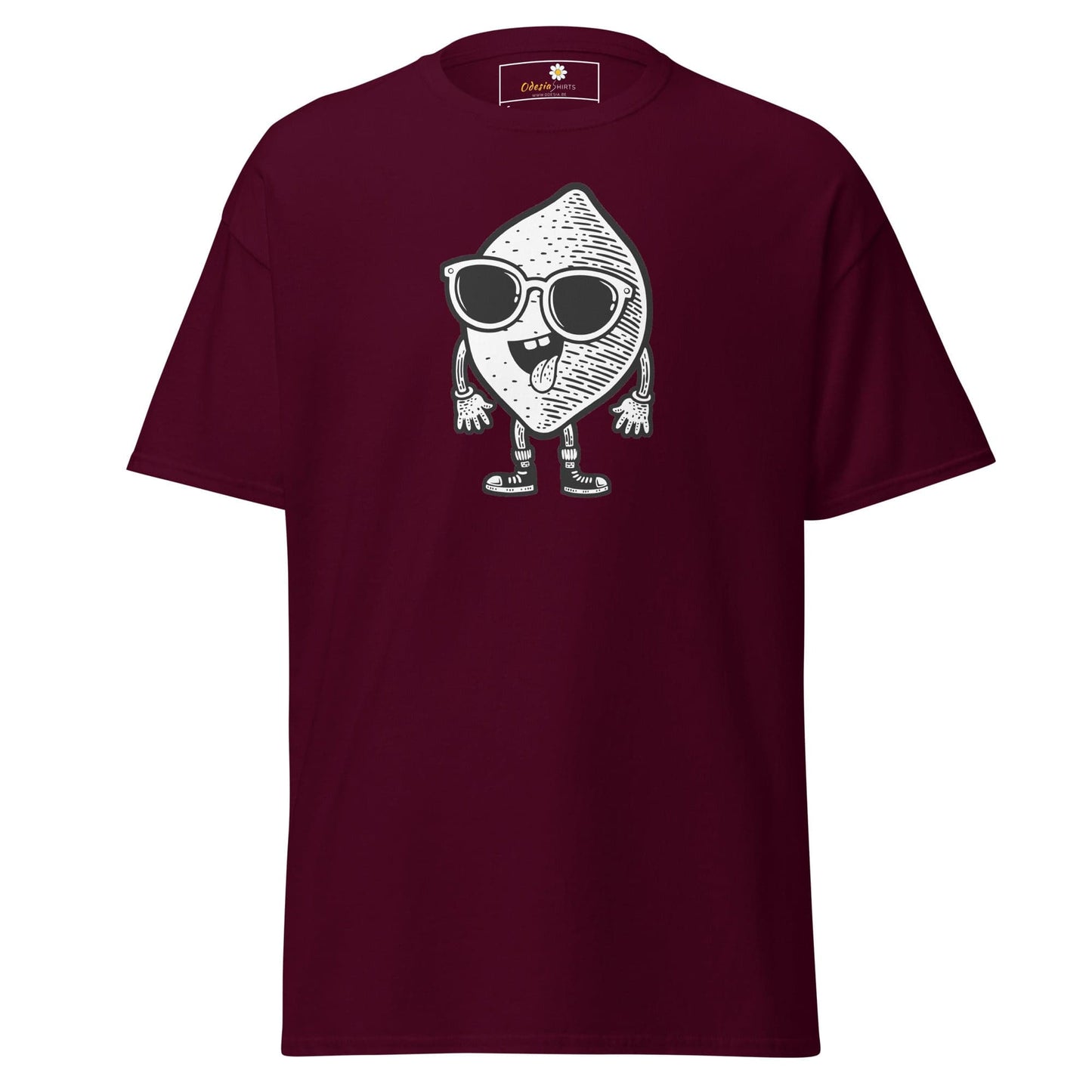Unisex classic t-shirt - FUN LEMON FACE - REGULAR - Maroon / S