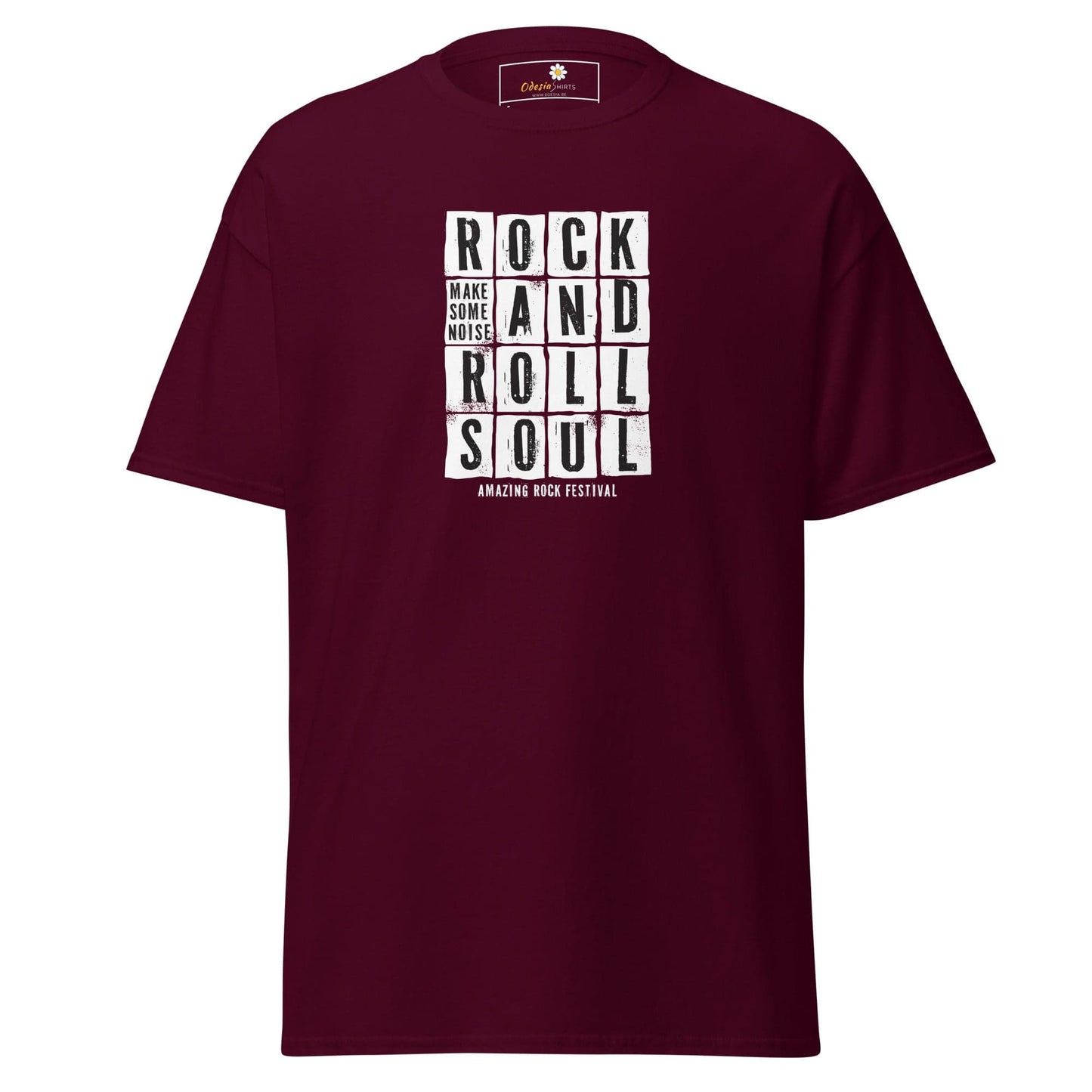 Unisex classic t-shirt - MUSIC ROCK AND ROLL SOUL - REGULAR - Maroon / S