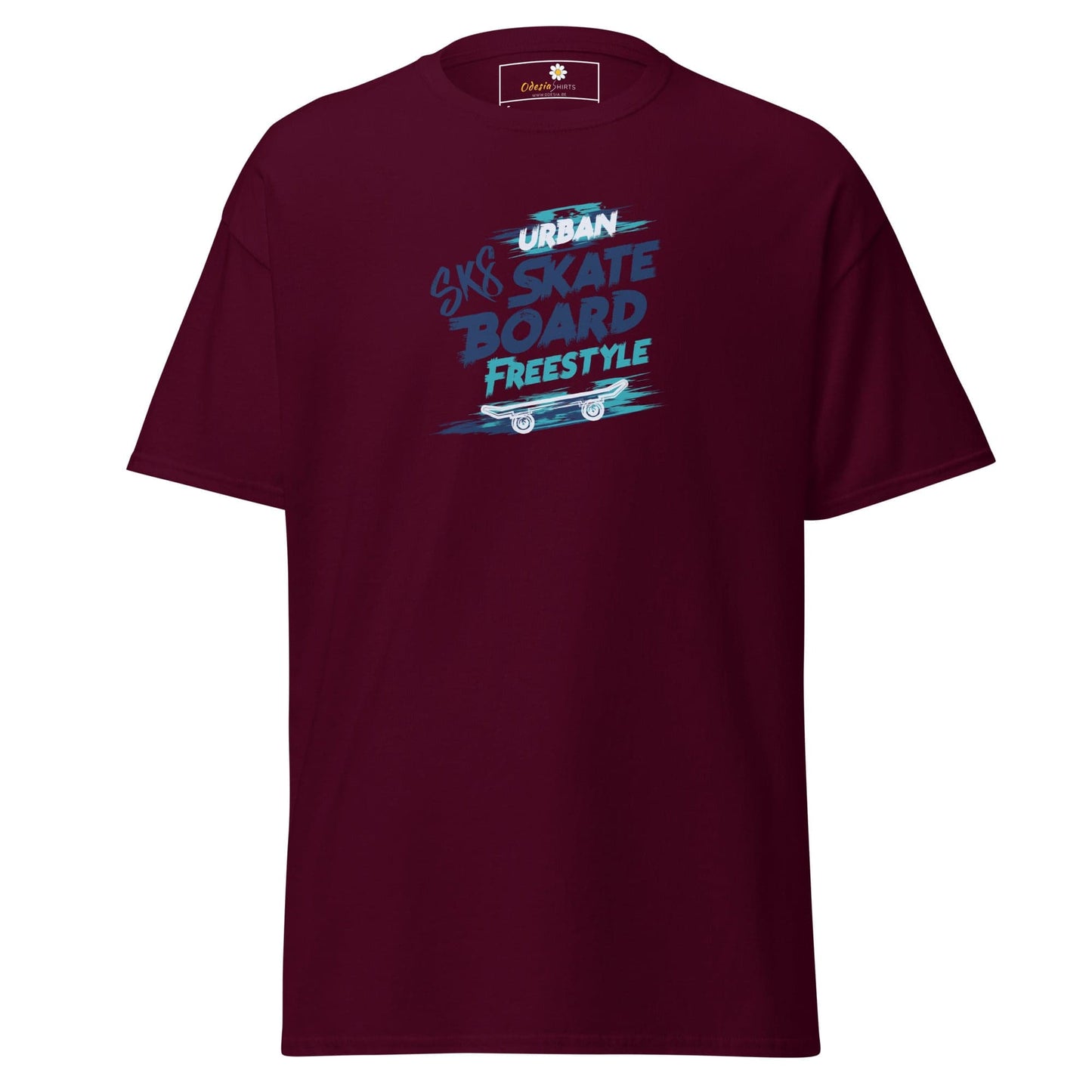 Unisex classic t-shirt - SPORT SKATEBOARD FREESTYLE - REGULAR - Maroon / S