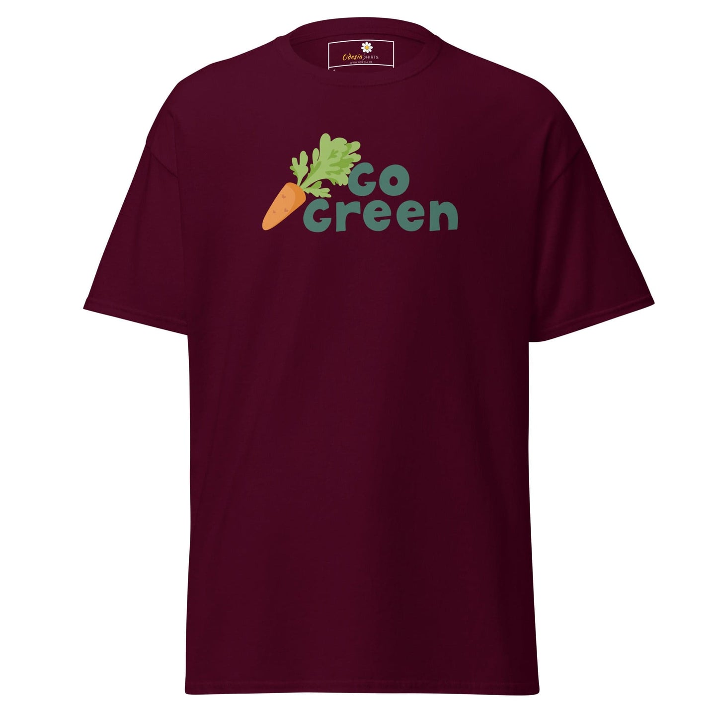 Unisex classic t-shirt - VEGAN GO GREEN - REGULAR - Maroon / S