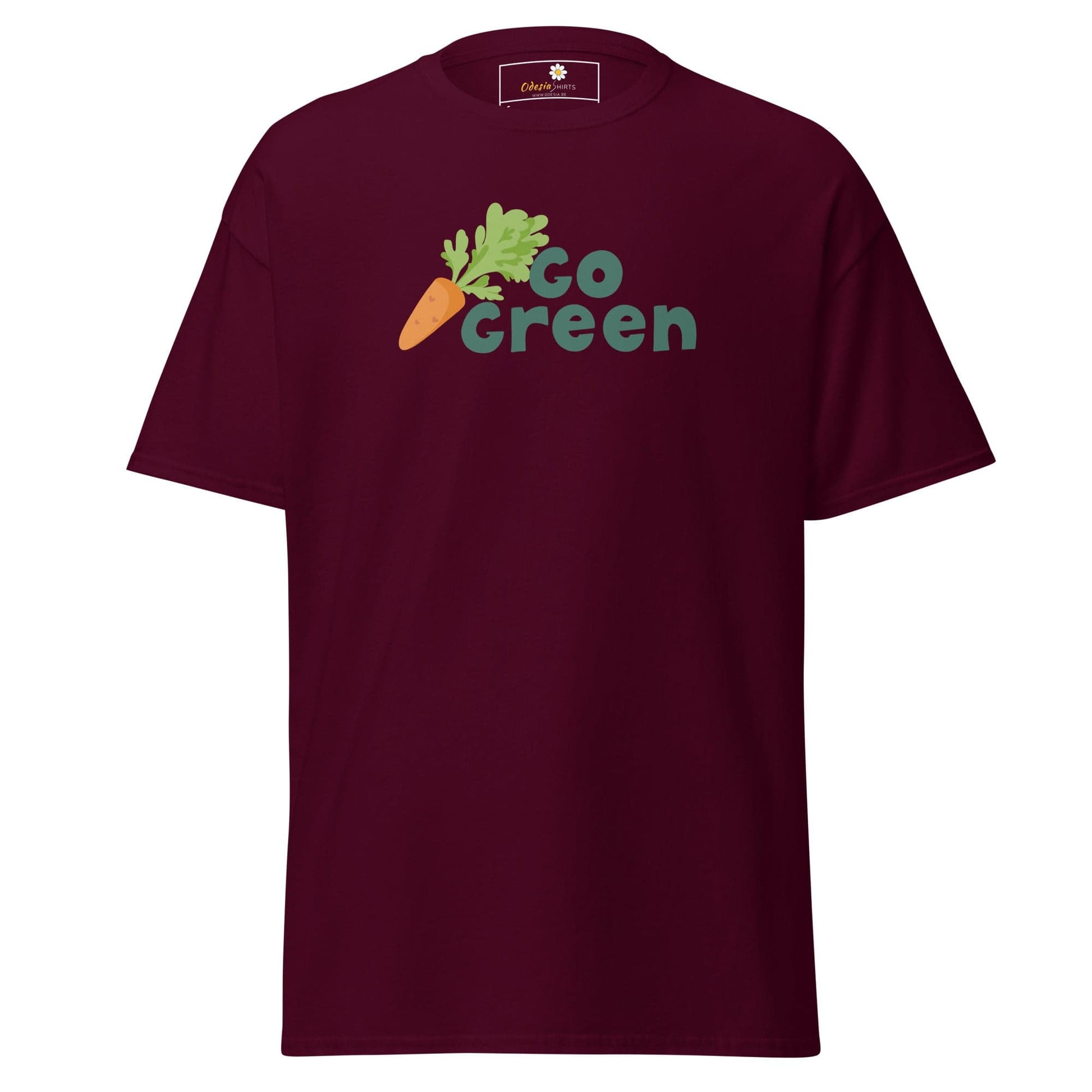 Unisex classic t-shirt - VEGAN GO GREEN - REGULAR - Maroon / S