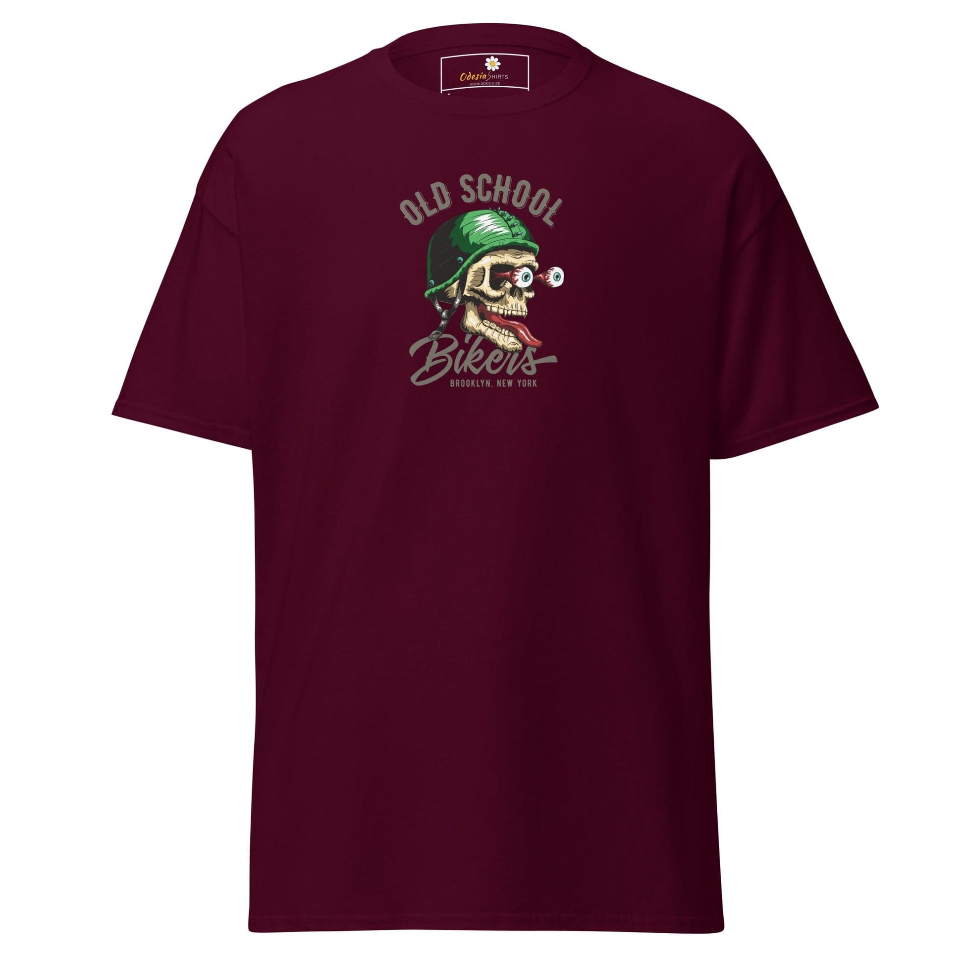 Unisex classic tee - SKULL OLD SCHOOL BIKERS - REGULAR - Maroon / S