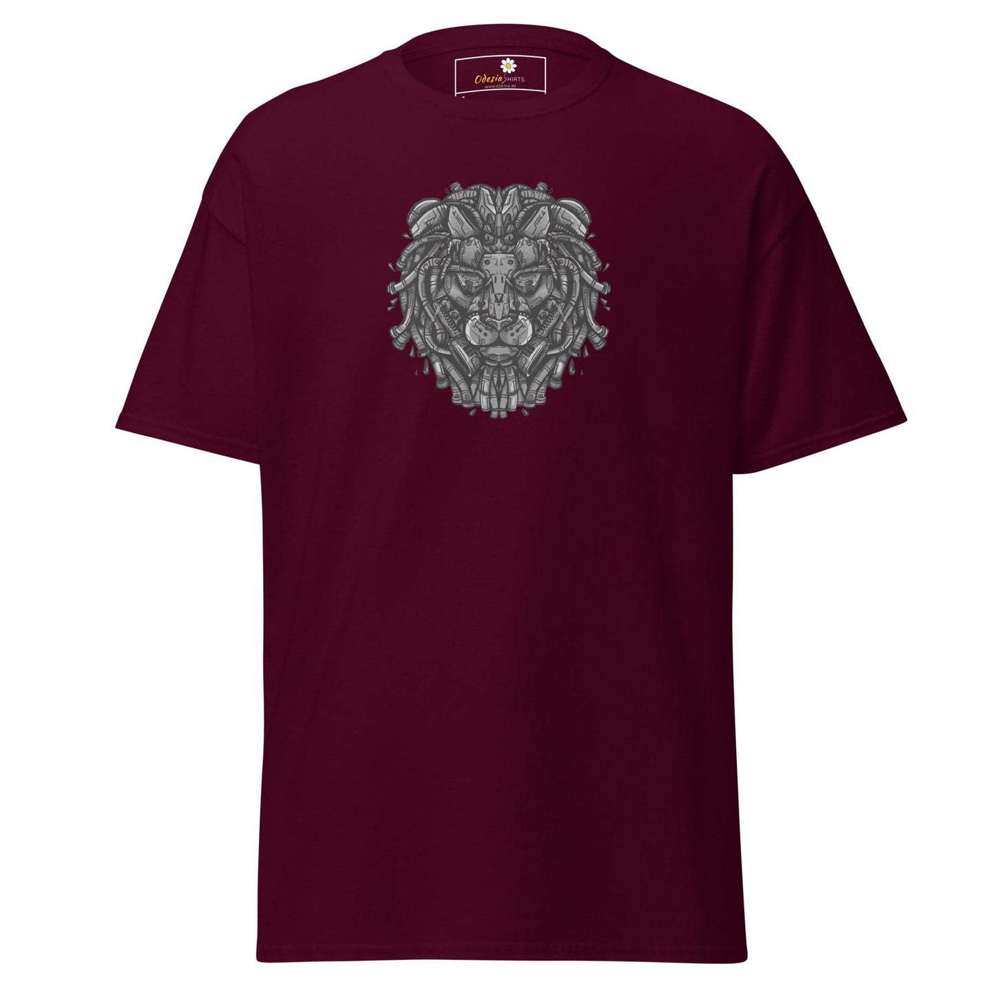 Unisex classic t-shirt - ABSTRACT LION HEAD - REGULAR - Maroon / S
