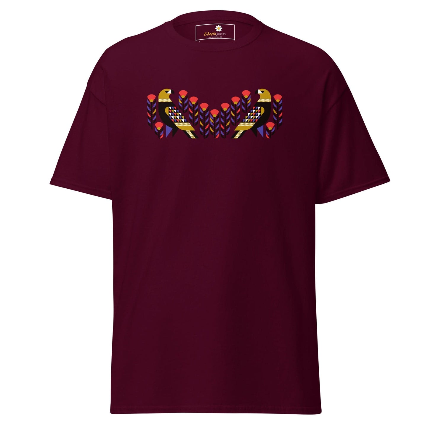 Unisex classic tee - WILD LIFE PERU BIRDS - REGULAR - Maroon / S