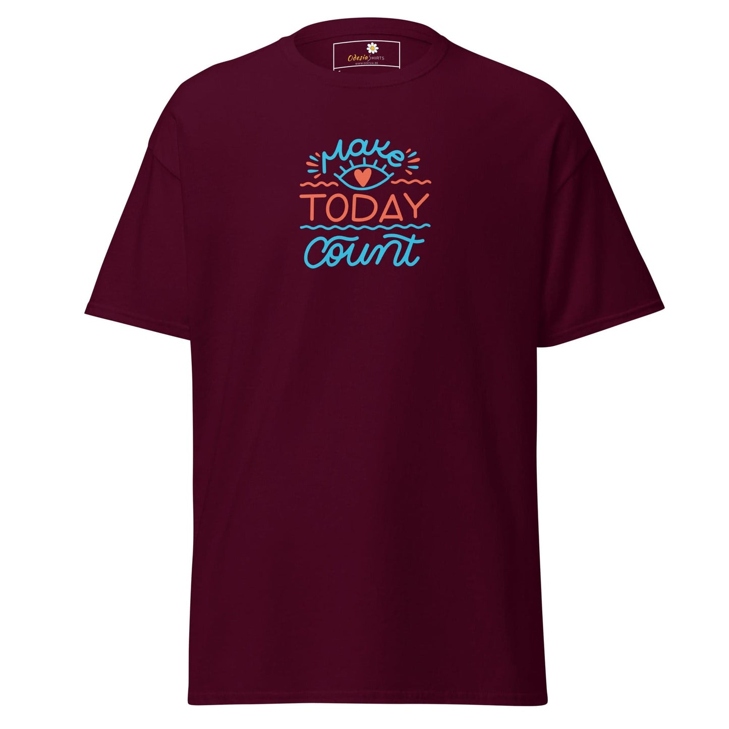Unisex classic t-shirt - TEXT TODAY COUNT - REGULAR - Maroon / S