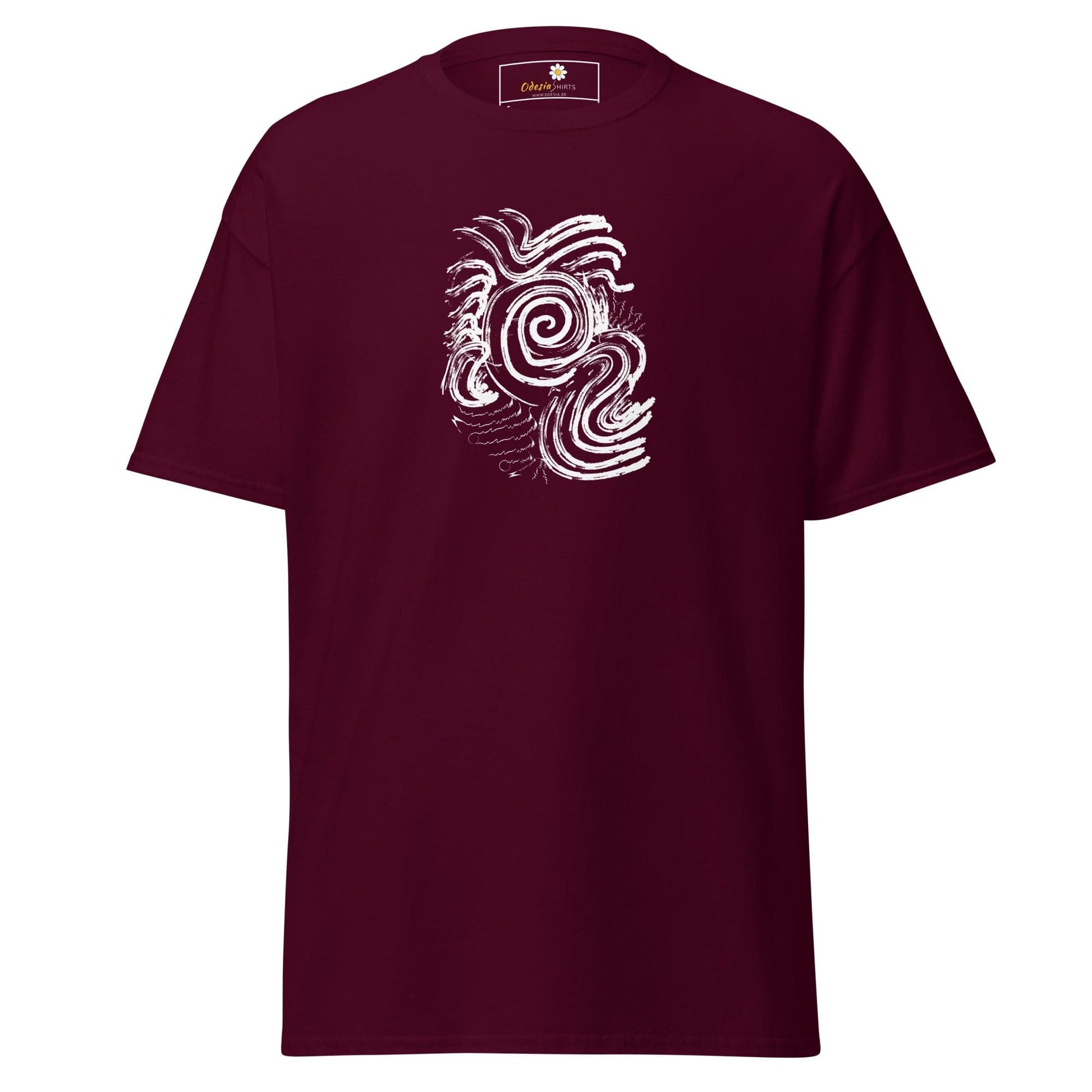 Unisex classic tee - ABSTRACT SUNLIGHT WAVES - REGULAR - Maroon / S