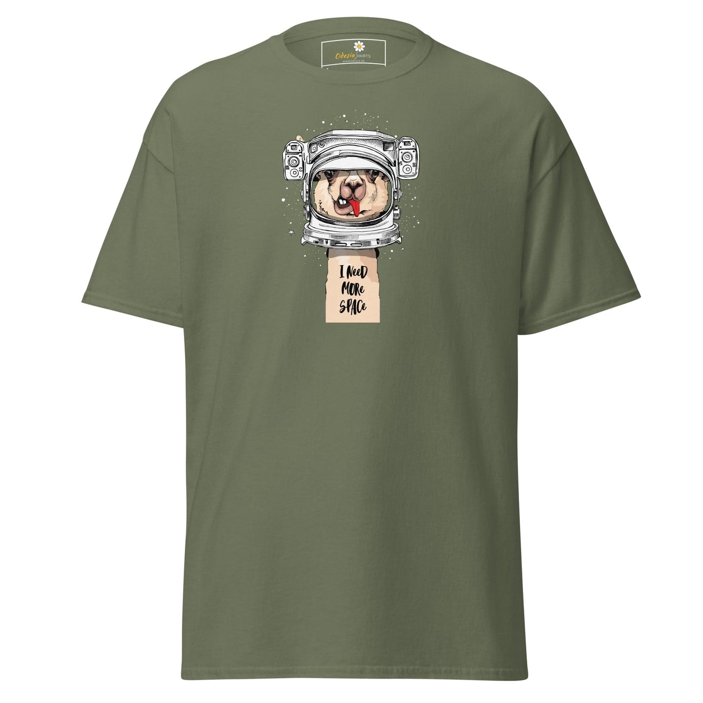 Unisex classic t-shirt - ASTRONAUT FUN LAMA SPACE - REGULAR - Military Green / S