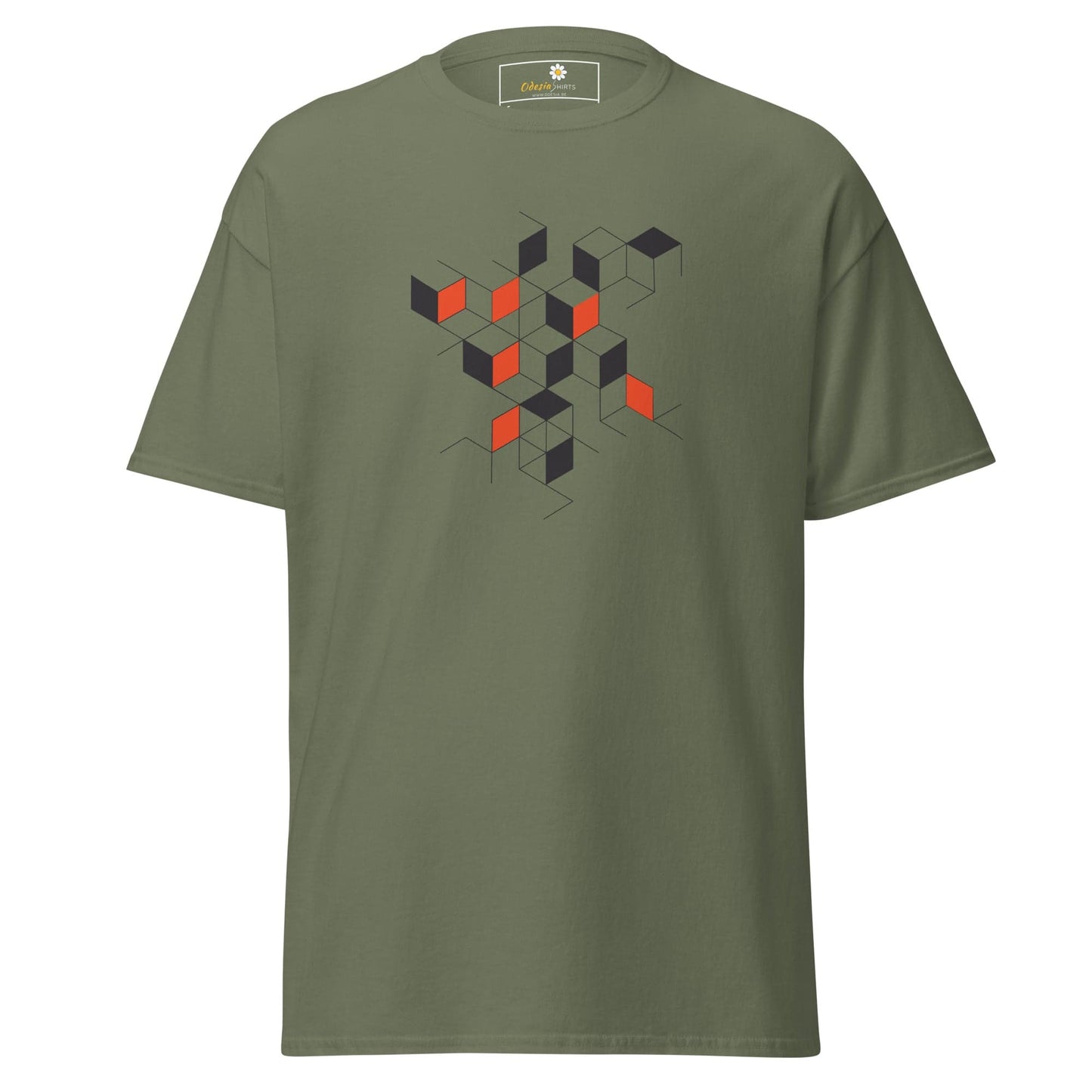 Unisex classic tee - ABSTRACT SQUARES - REGULAR - Military Green / S