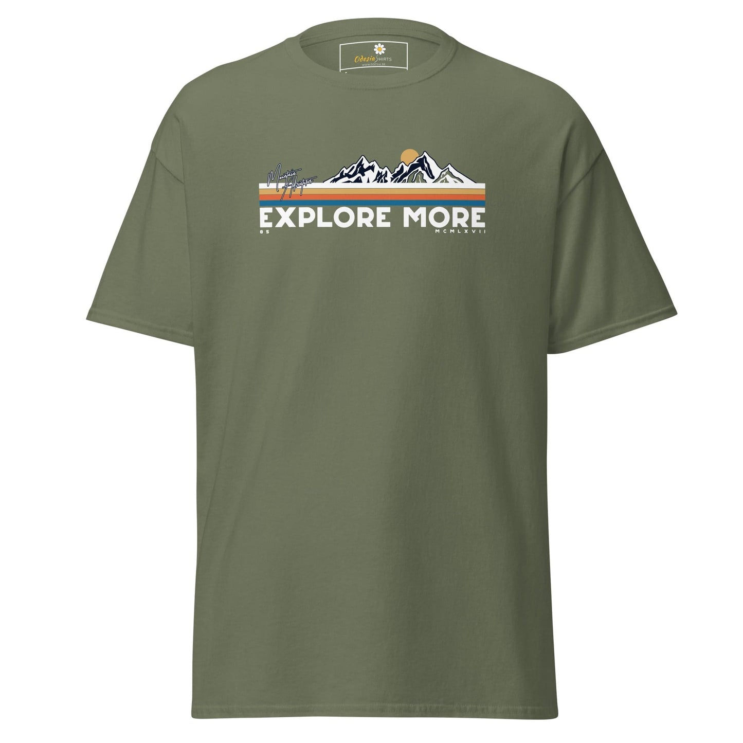 Unisex classic t-shirt - ADVENTURE EXPLORE MORE - REGULAR - Military Green / S