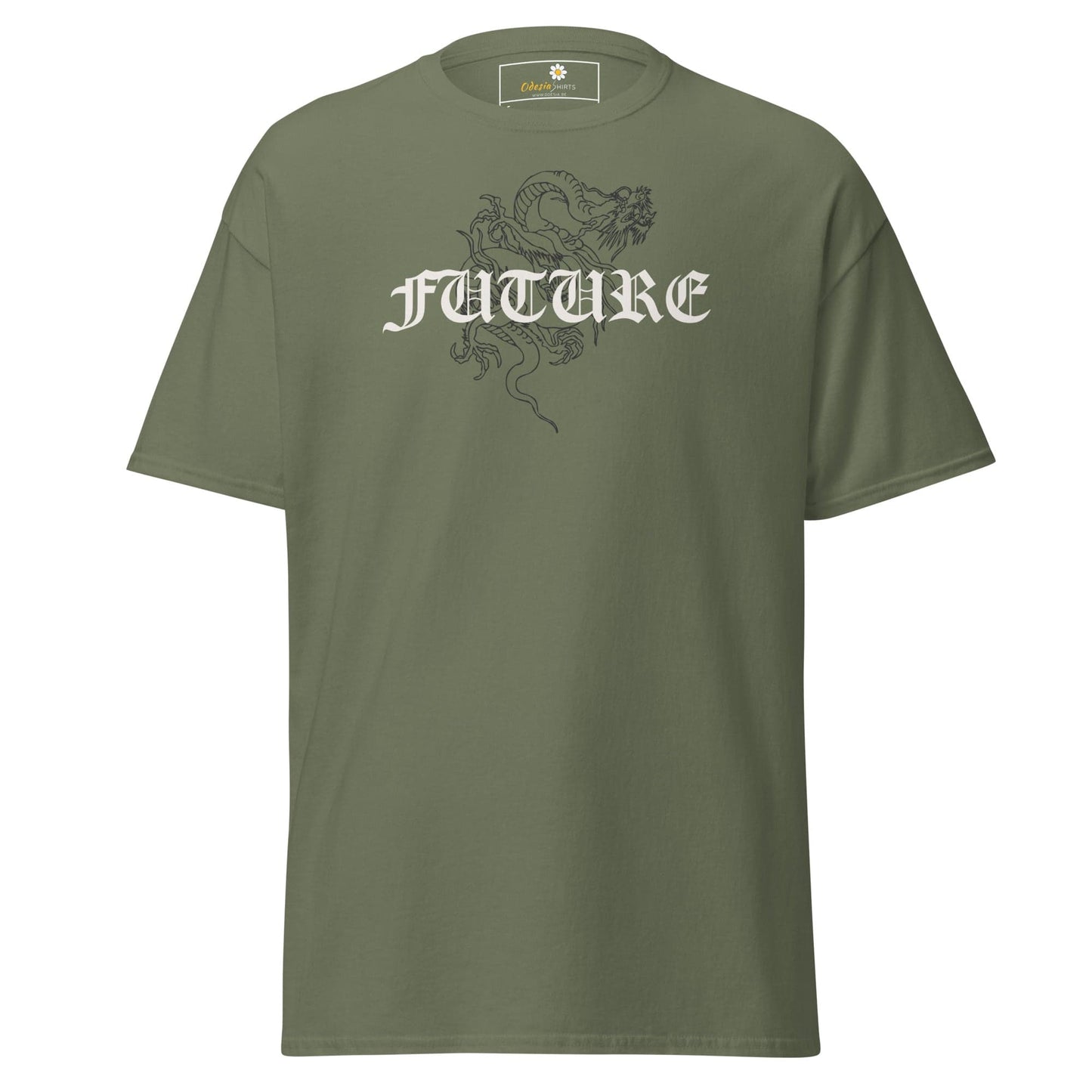 Unisex classic tee - MYSTIC FUTURE DRAGON - REGULAR - Military Green / S