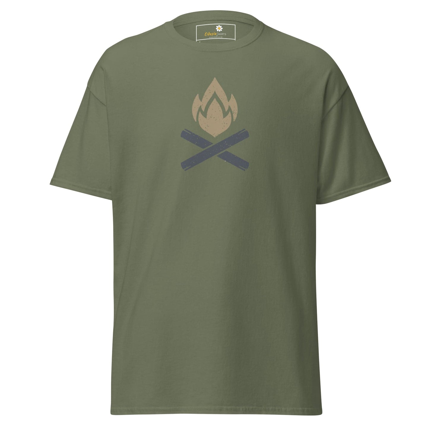 Unisex classic tee - ADVENTURE CAMP FIRE - REGULAR - Military Green / S