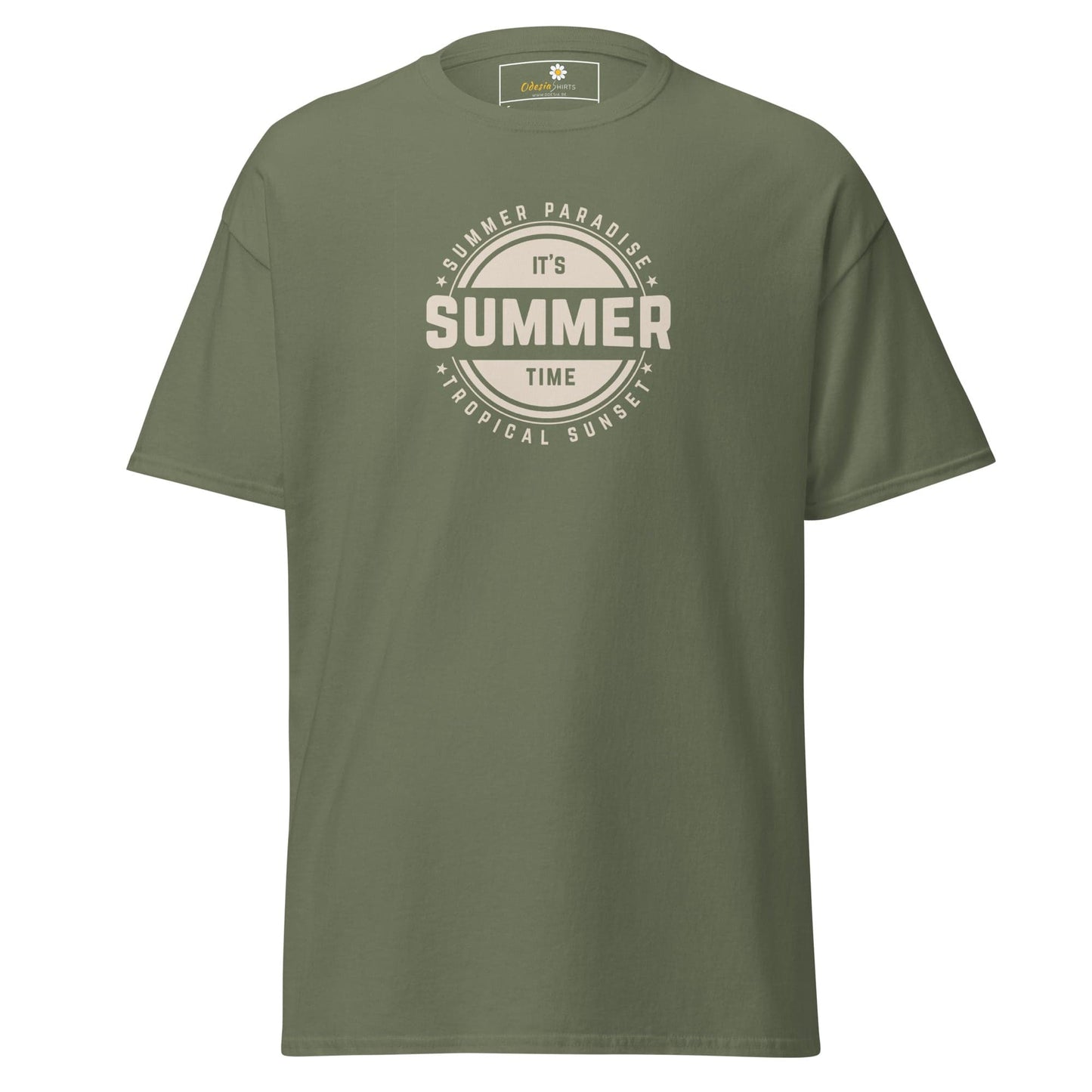 Unisex classic t-shirt - SUMMER TROPICAL - REGULAR - Military Green / S