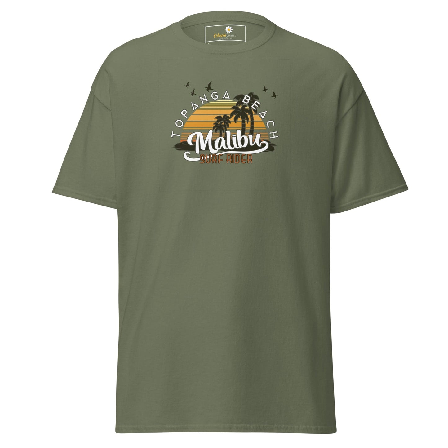 Unisex classic t-shirt - SUMMER MALIBU SURF RIDER - REGULAR - Military Green / S