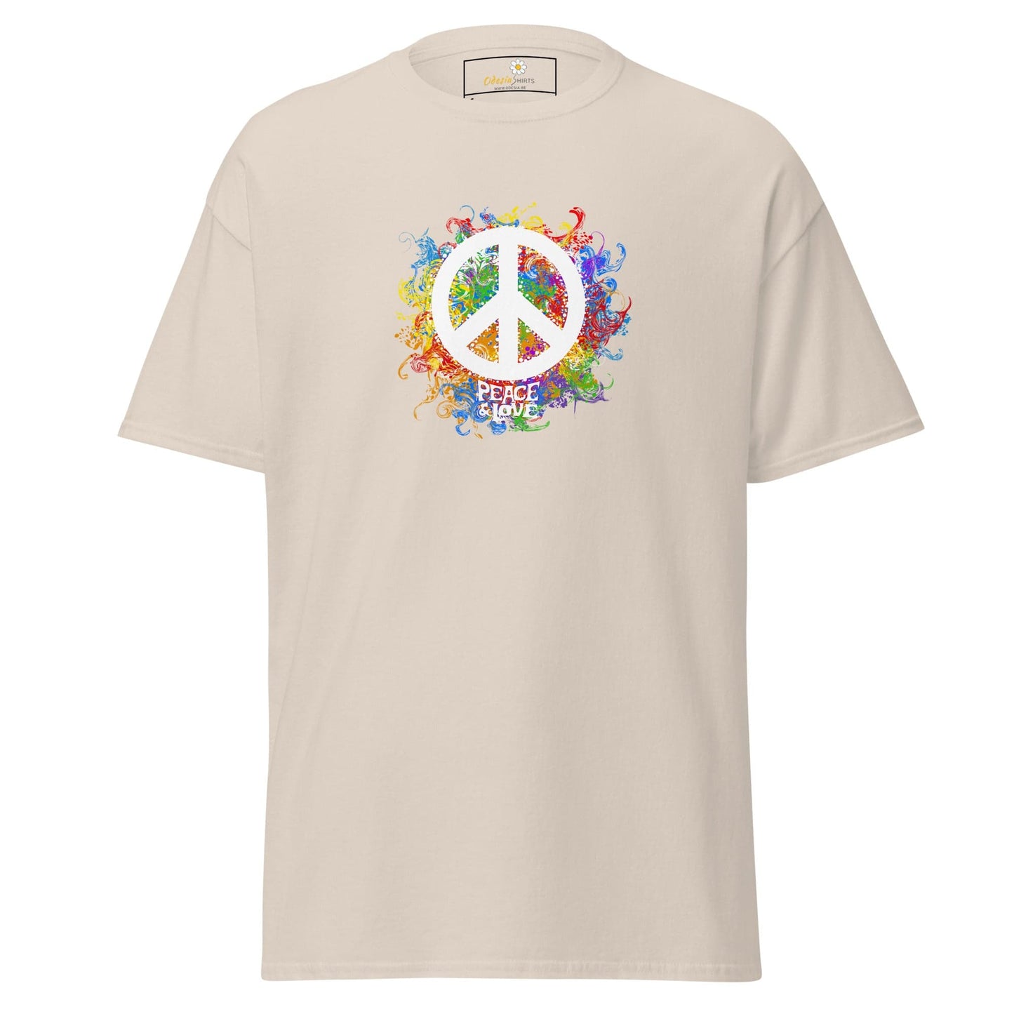 Unisex classic tee - POSITIVE PEACE AND LOVE - REGULAR - Natural / S