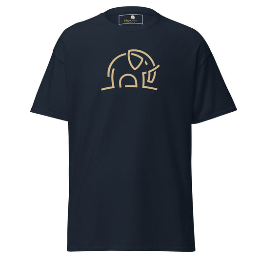 Unisex classic tee - WILD LIFE ELEPHANT LINES - Navy / S