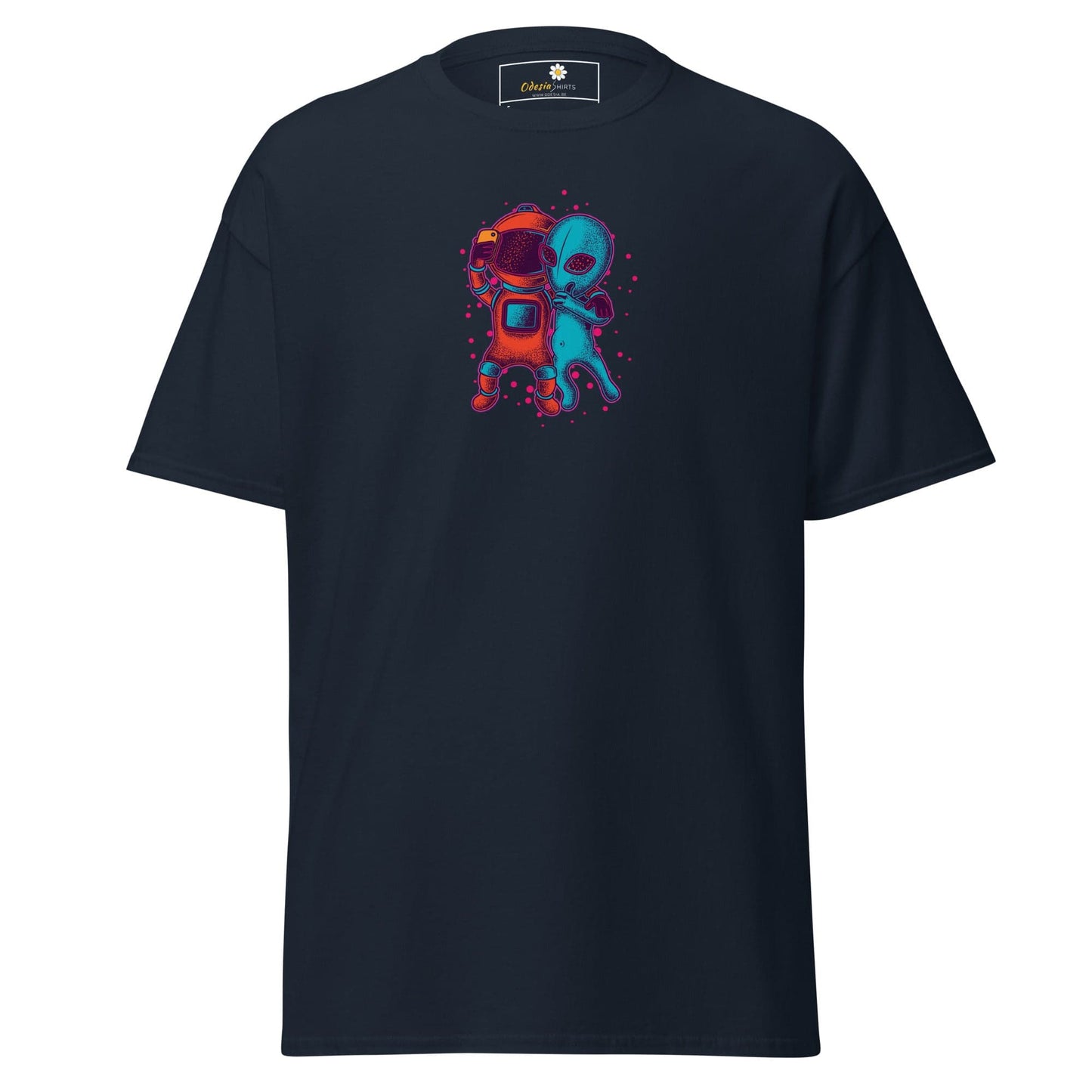 Unisex classic t-shirt - ASTRONAUT ALIEN SELFIE - REGULAR - Navy / S