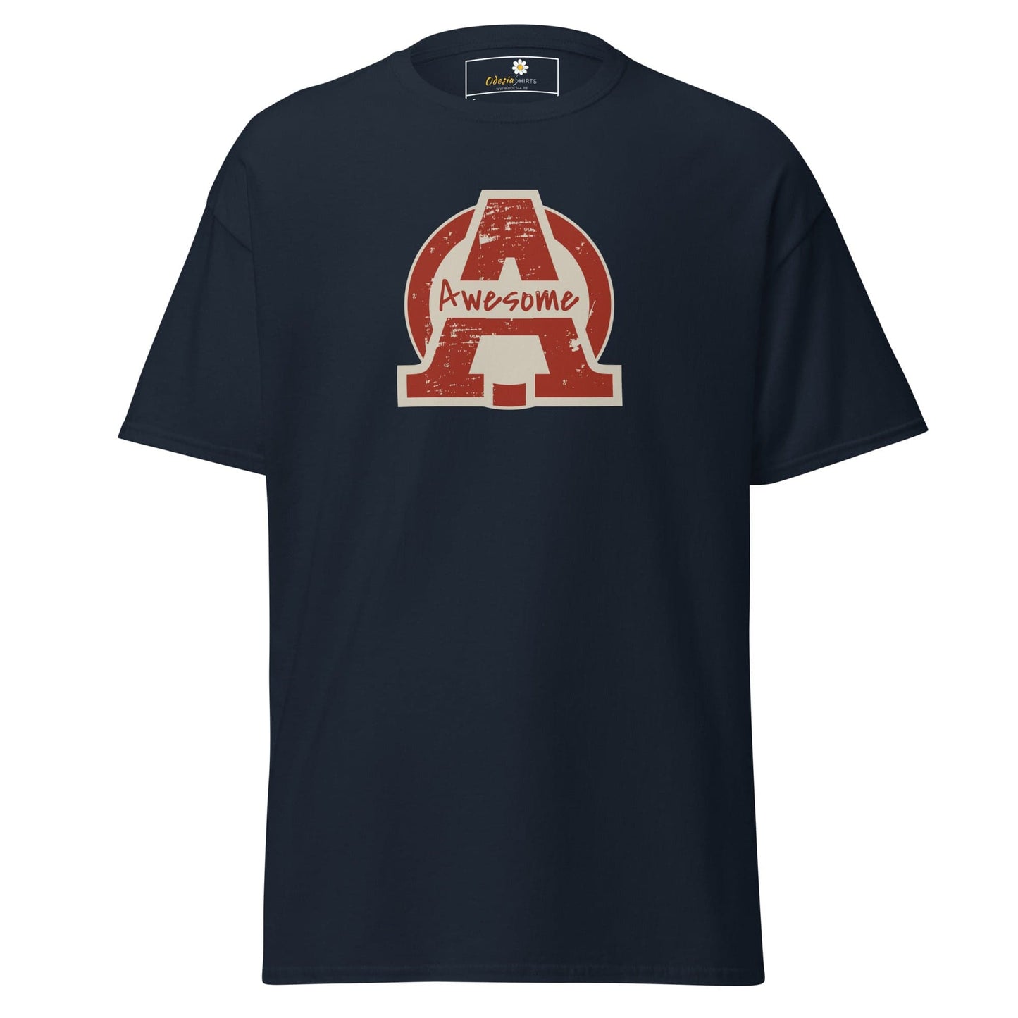 Unisex classic t-shirt - TEXT AWESOME - REGULAR - Navy / S