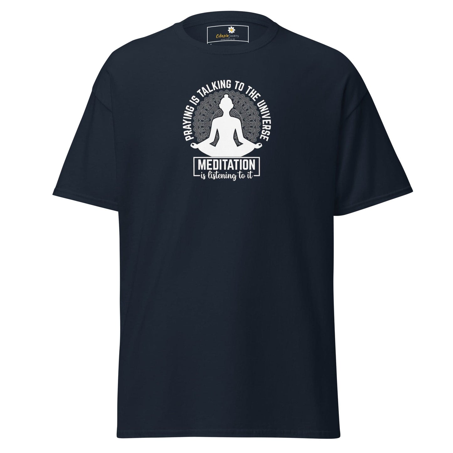 Unisex classic tee - SPIRITUAL MEDITATION IS LISTENING - REGULAR - Navy / S