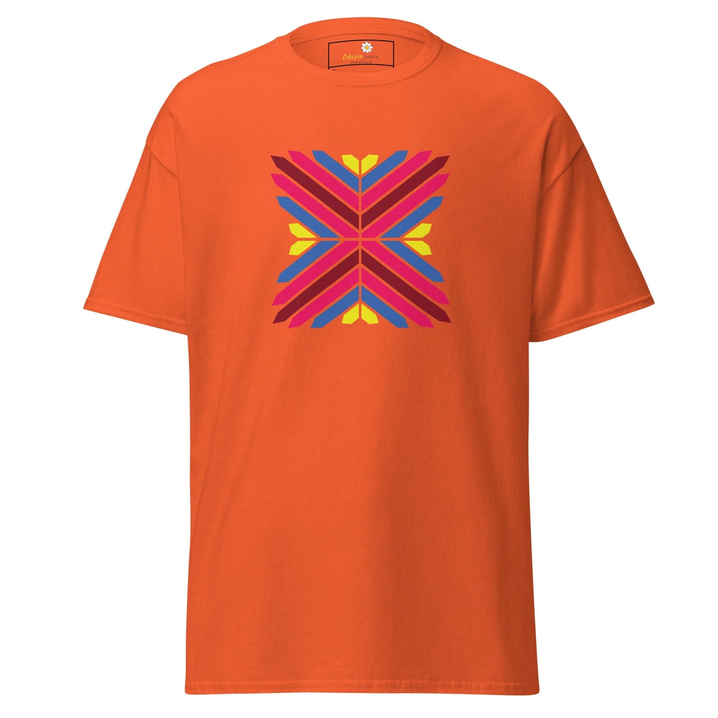 Unisex classic tee - ABSTRACT TRIANGLES - REGULAR - Orange / S