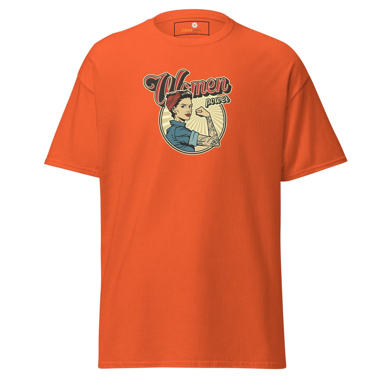 Unisex classic t-shirt - VINTAGE WOMEN POWER - REGULAR - Orange / S