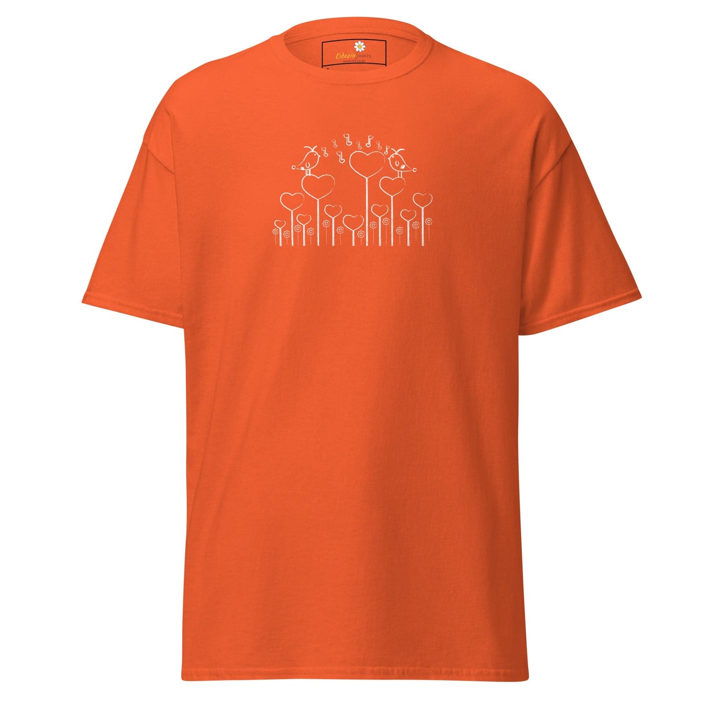 Unisex classic tee - NATURE BIRDS ON STICK - REGULAR - Orange / S