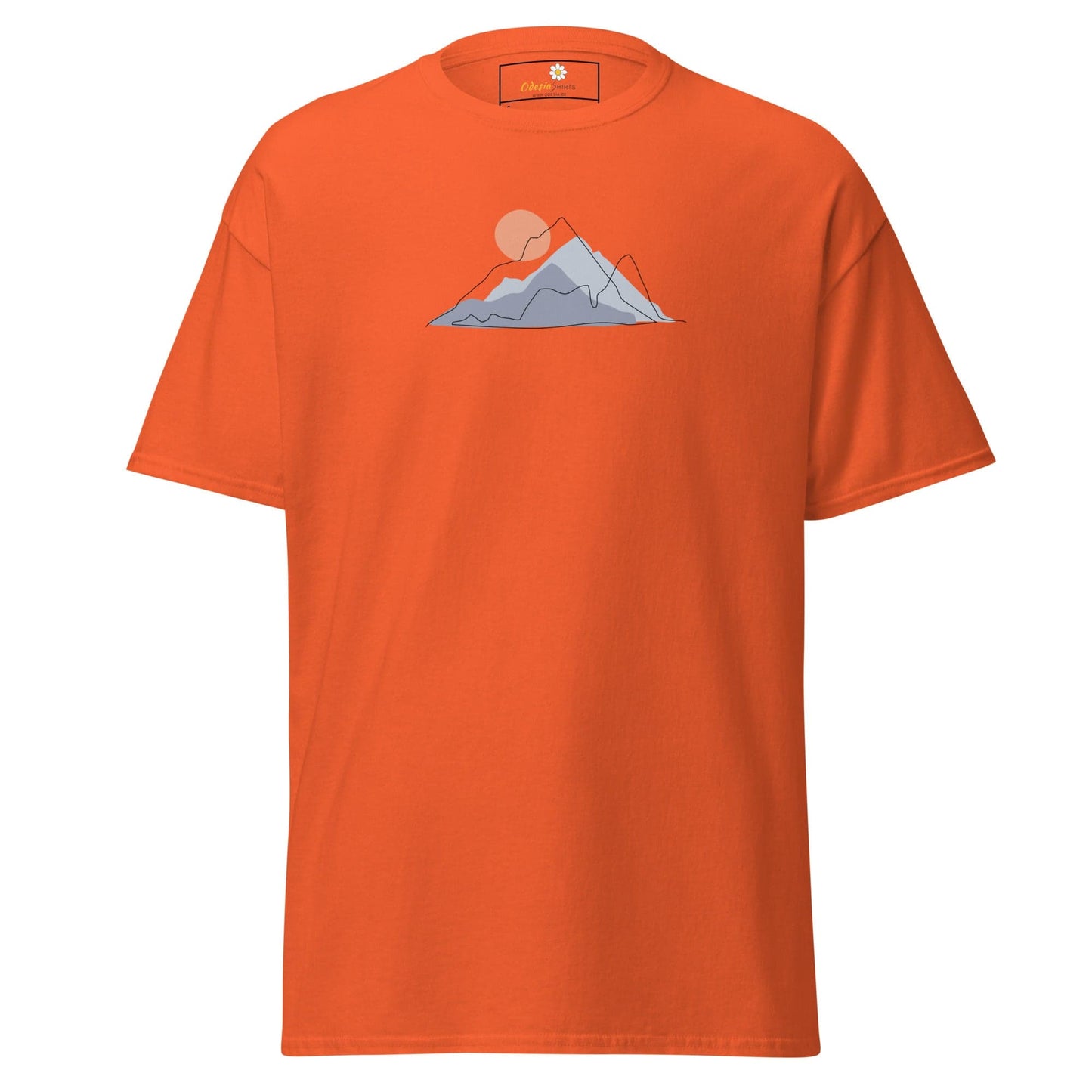 Unisex classic tee - NATURE MOUNTAIN SUN - REGULAR - Orange / S