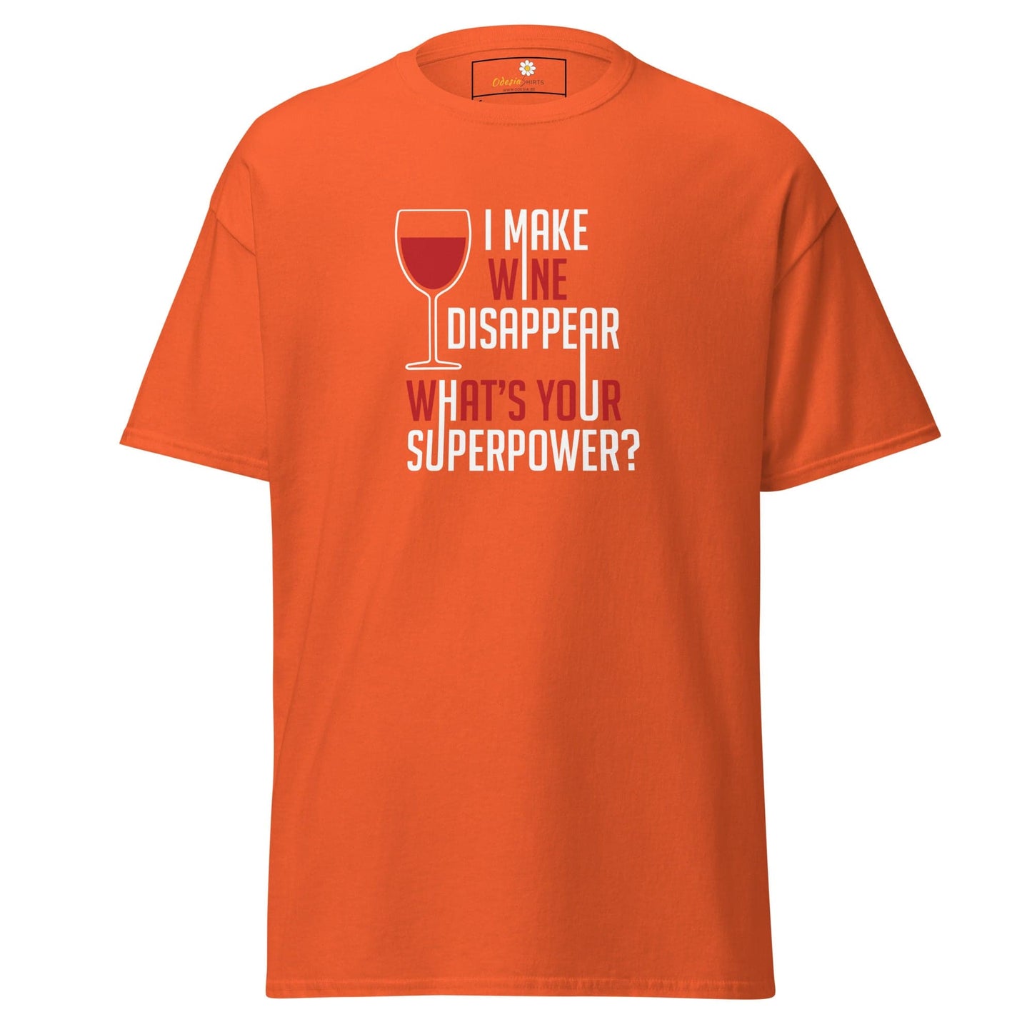 Unisex classic t-shirt - FUN WINE DISSAPEAR - REGULAR - Orange / S