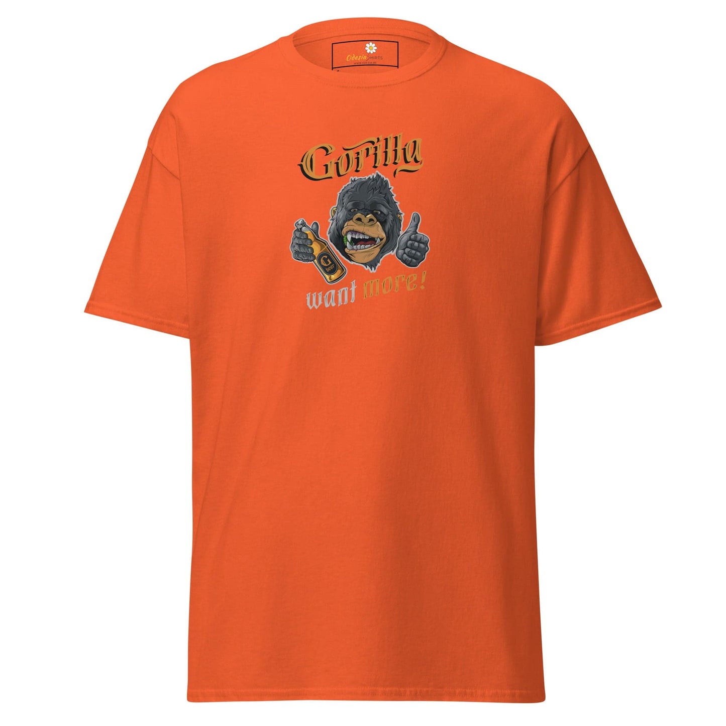 Unisex classic t-shirt - FUN WILD LIFE GORILLA WANT MORE - REGULAR - Orange / S