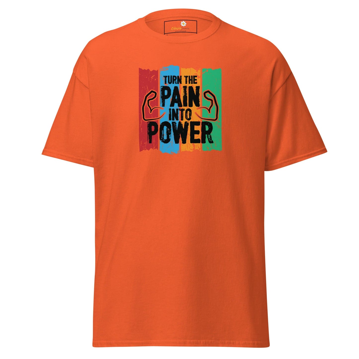 Unisex classic t-shirt - SPORT TURN THE PAIN INTO POWER - REGULAR - Orange / S