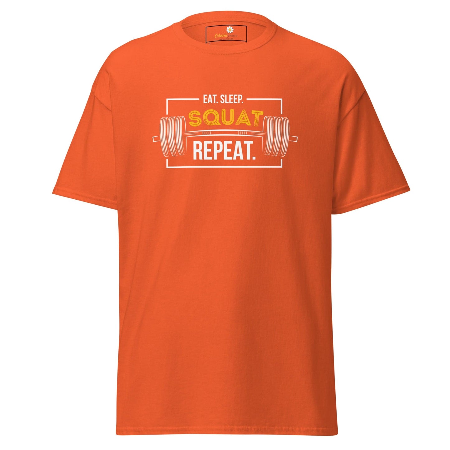 Unisex classic t-shirt - SPORT SQUAT REPEAT - REGULAR - Orange / S