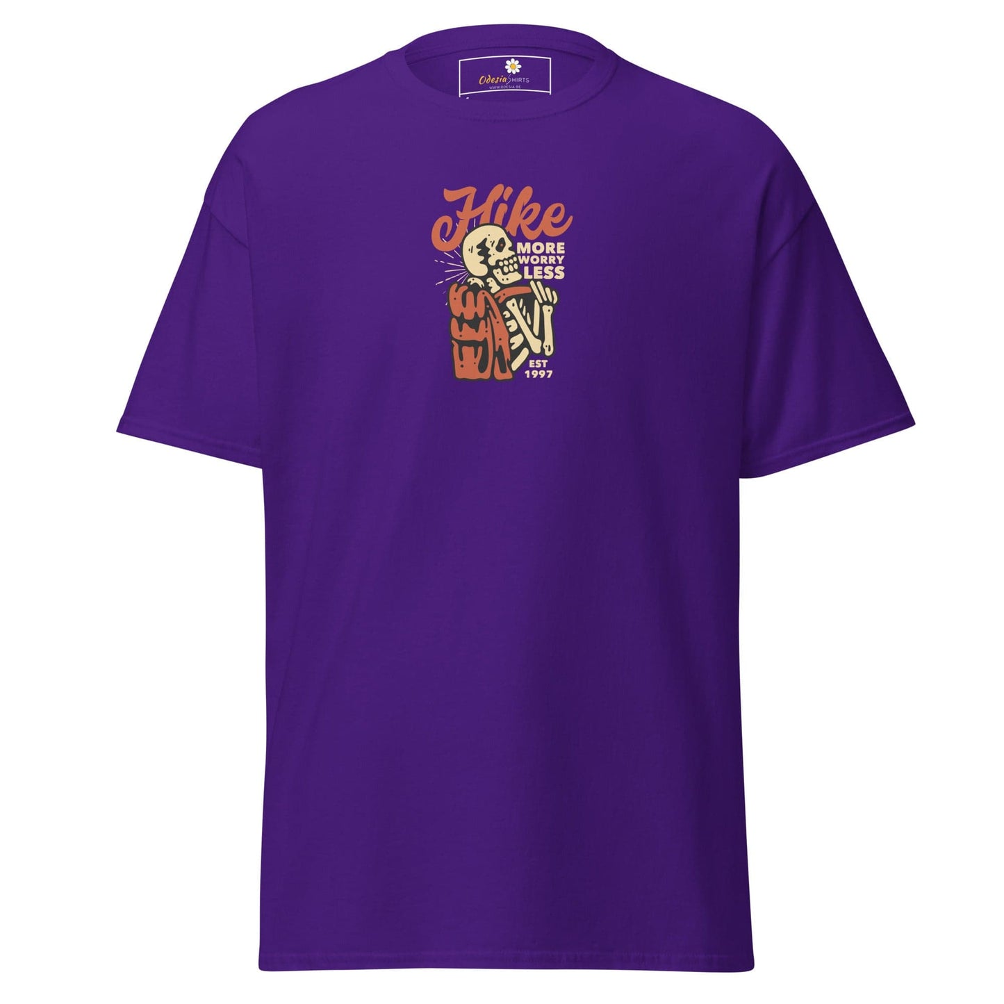 Unisex classic tee - SKULL SPORT HIKE MORE - REGULAR - Purple / S