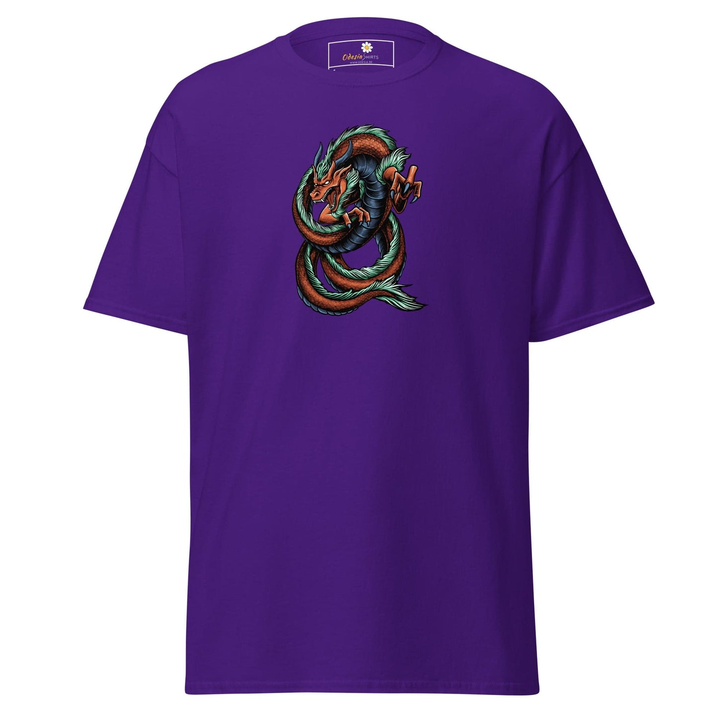 Unisex classic tee - MYSTIC RED GREEN DRAGON - REGULAR - Purple / S