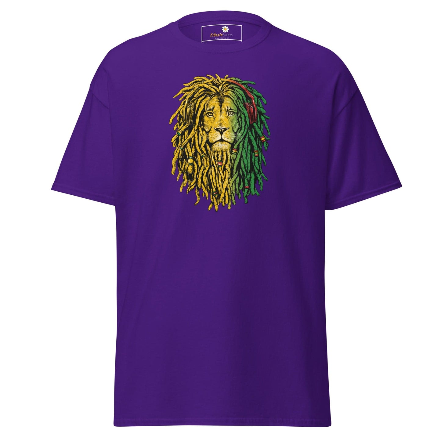 Unisex classic t-shirt - WILD LIFE REGGAE LION - REGULAR - Purple / S