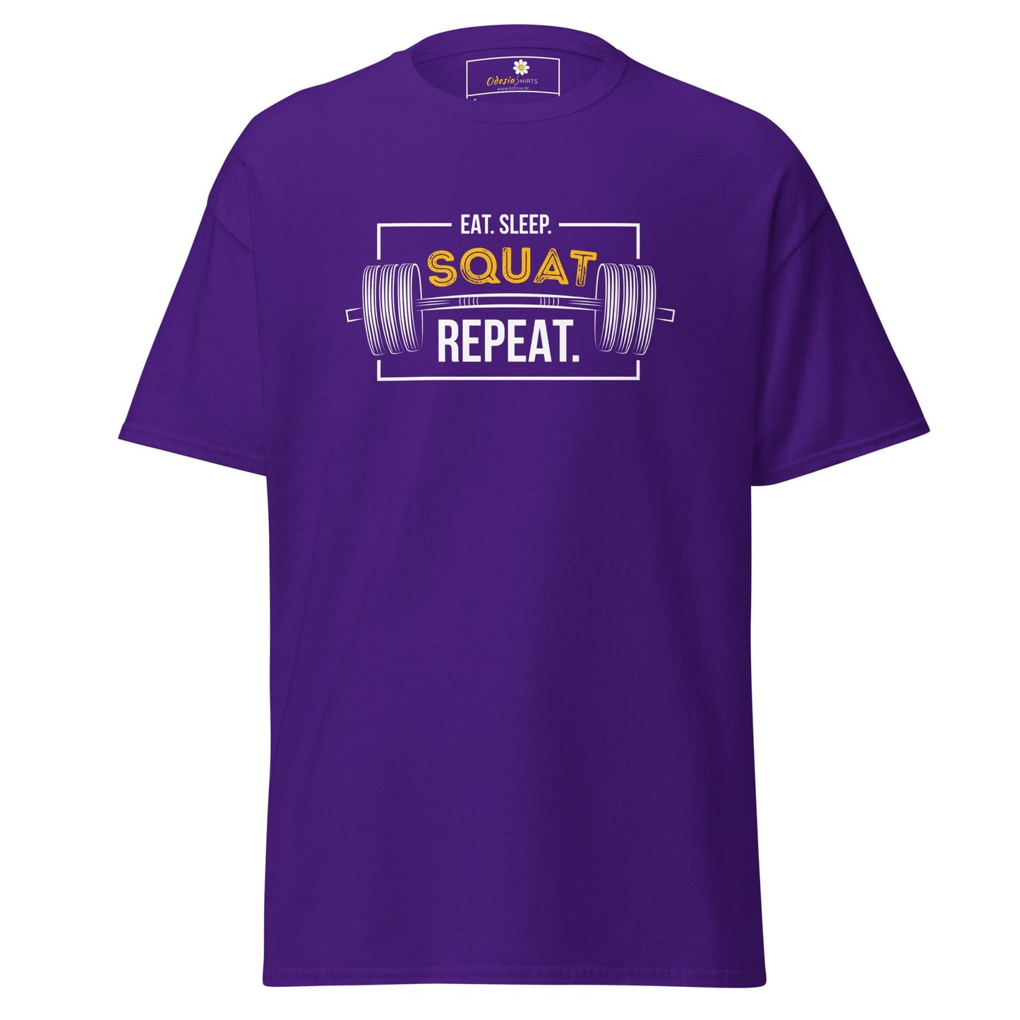 Unisex classic t-shirt - SPORT SQUAT REPEAT - REGULAR - Purple / S