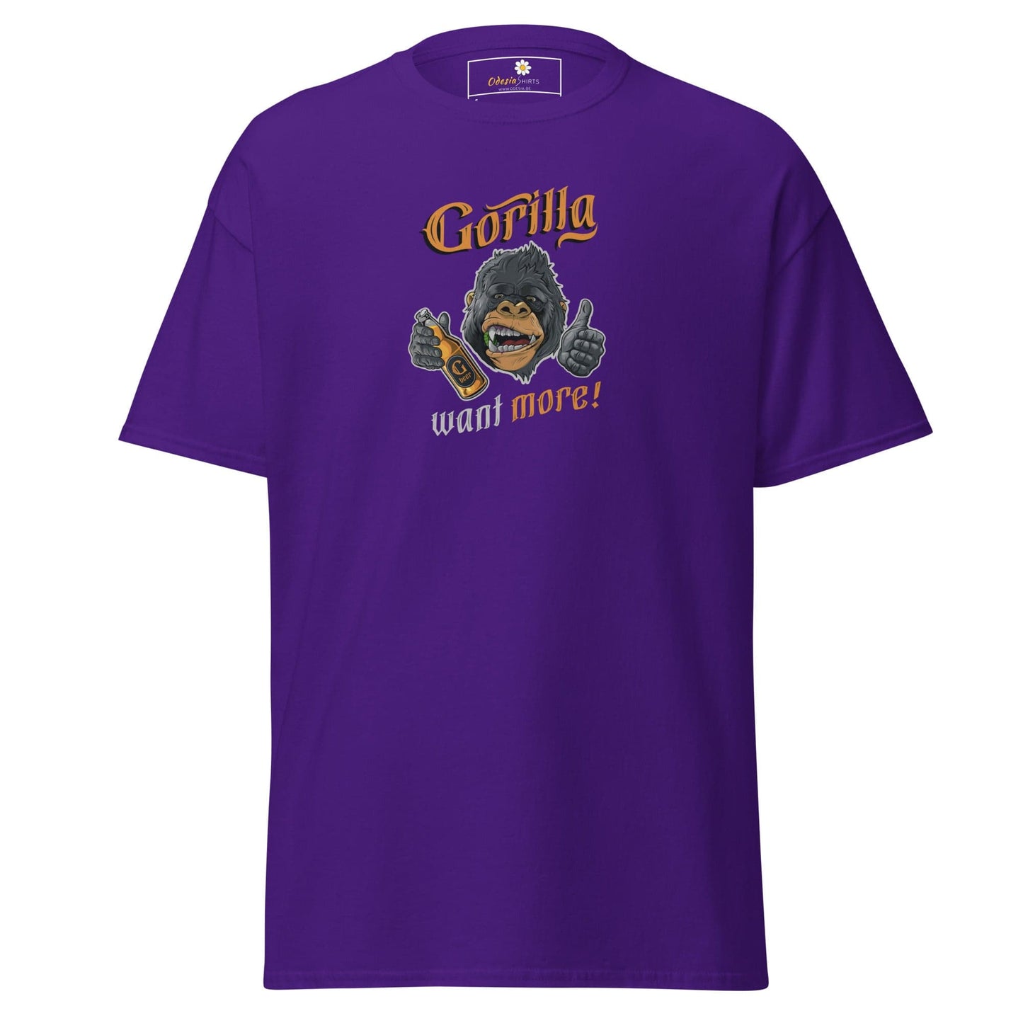 Unisex classic t-shirt - FUN WILD LIFE GORILLA WANT MORE - REGULAR - Purple / S