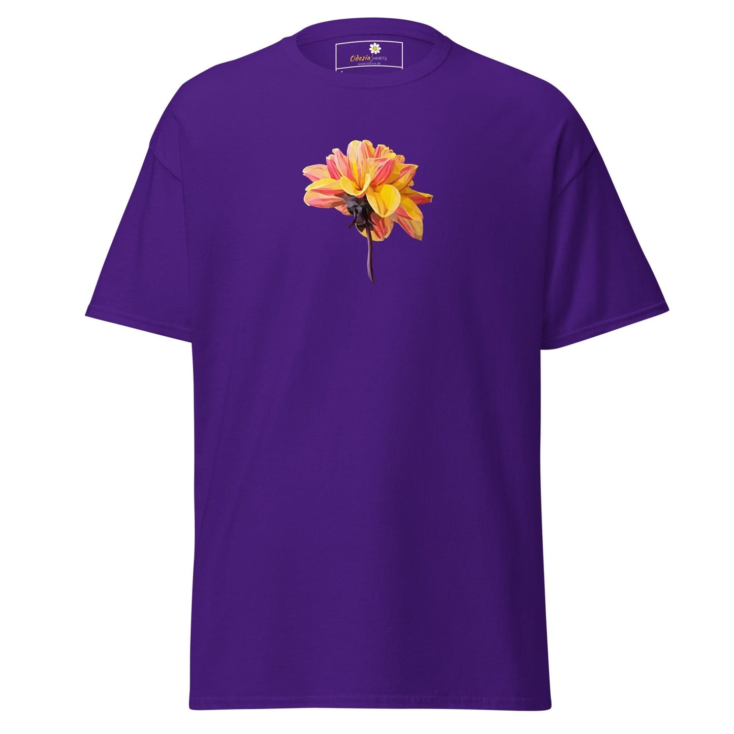 Unisex classic t-shirt - NATURE RED YELLOW FLOWER - REGULAR - Purple / S