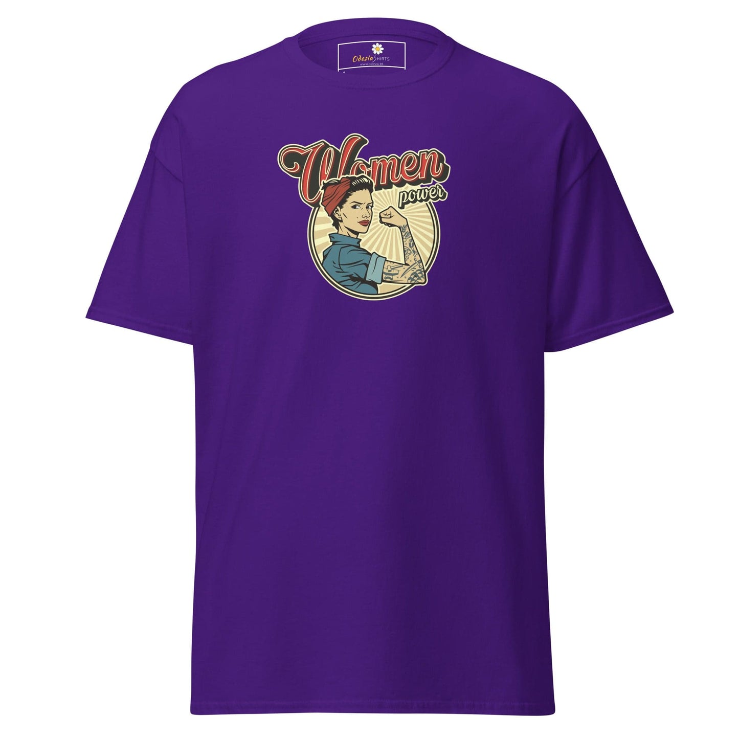 Unisex classic t-shirt - VINTAGE WOMEN POWER - REGULAR - Purple / S