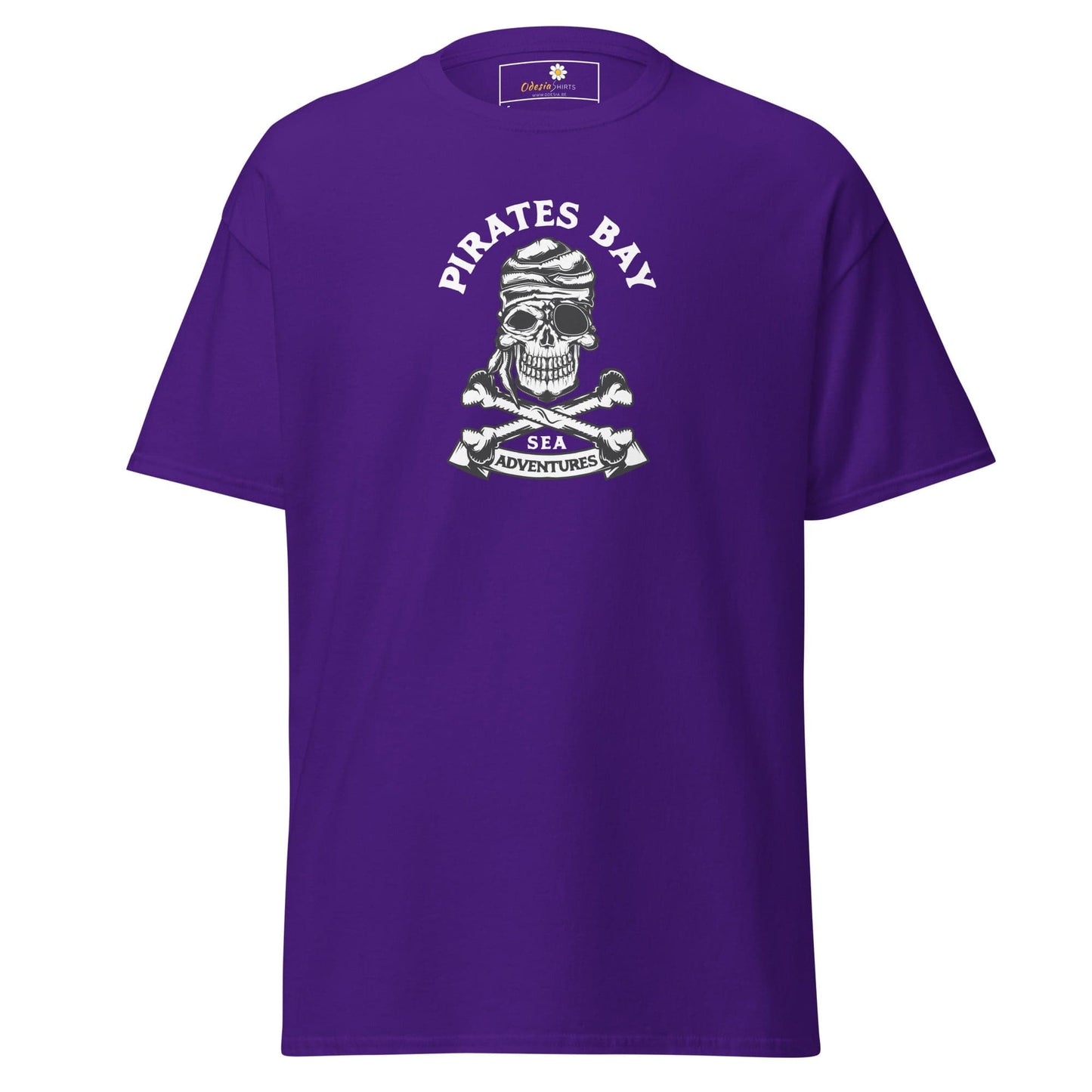 Unisex classic t-shirt - SKULL PIRATES BAY - REGULAR - Purple / S